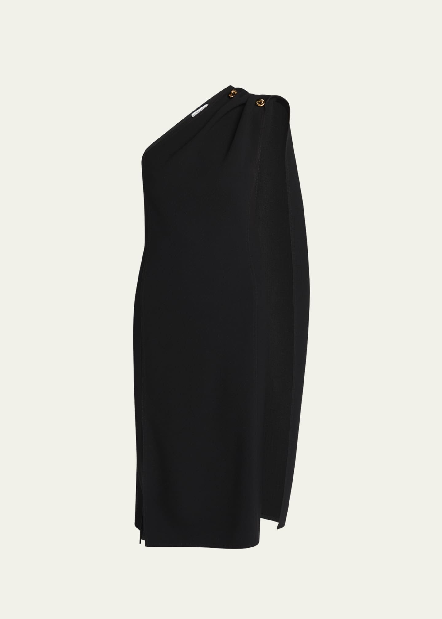 Bottega Veneta One-Shoulder Drape Slit Dress Image 1 of 5