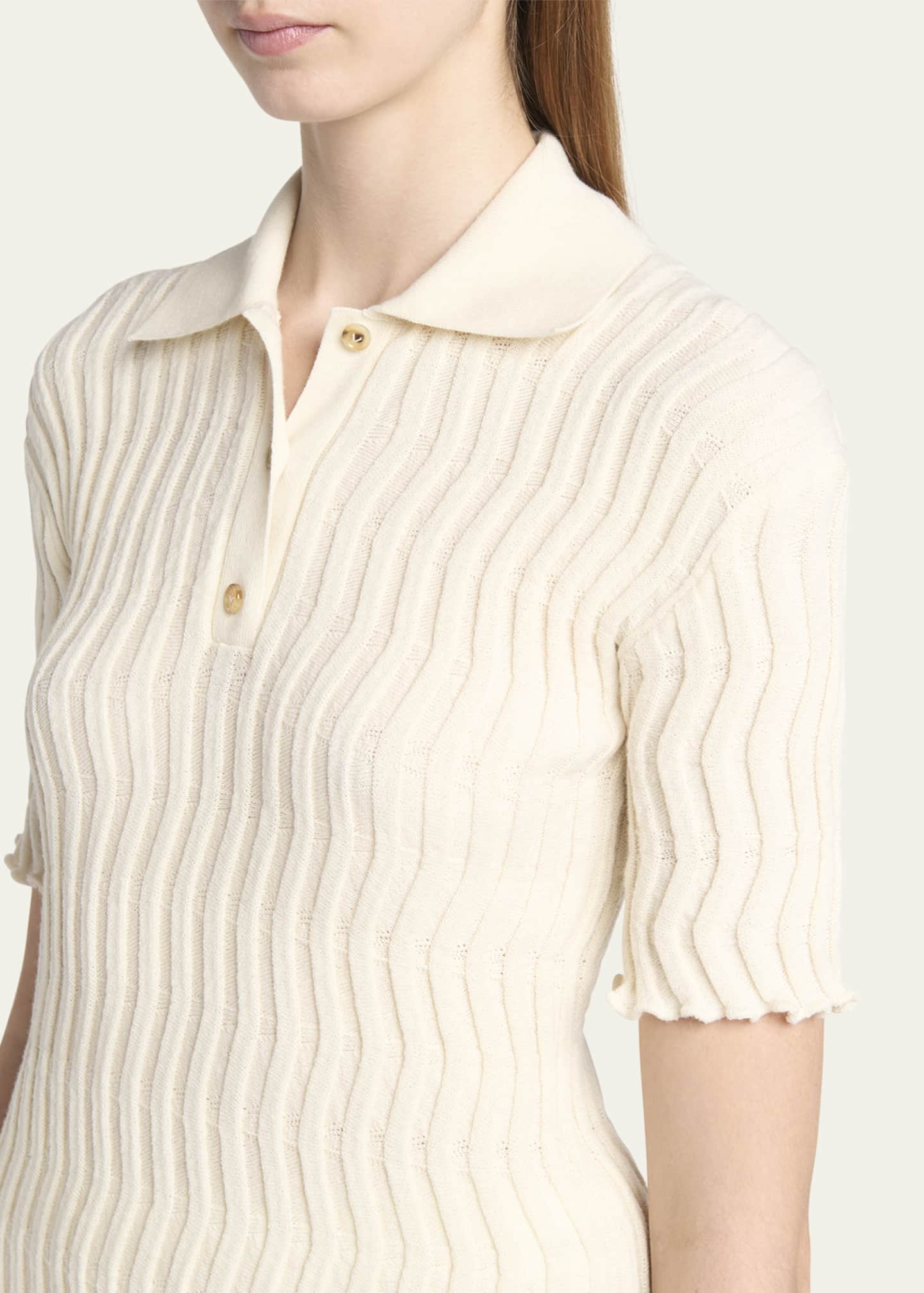 Tシャツ・カットソー BOTTEGA VENETA Bottega Veneta String Linen Knit Polo Bottega Veneta String Linen Knit Polo in Black for Men | Lyst
