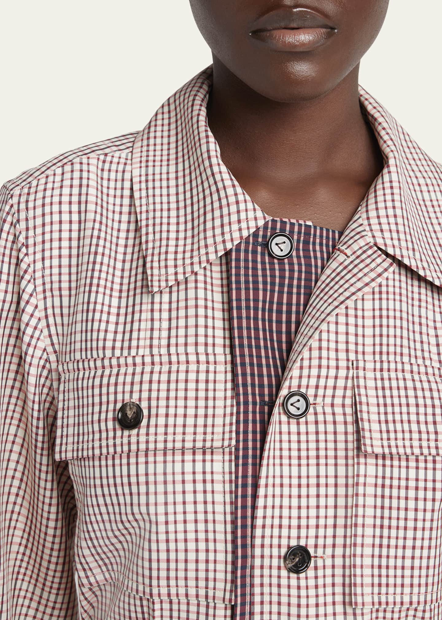 Bottega Veneta Check Long-Sleeve Button-Down Shirt Image 5 of 5