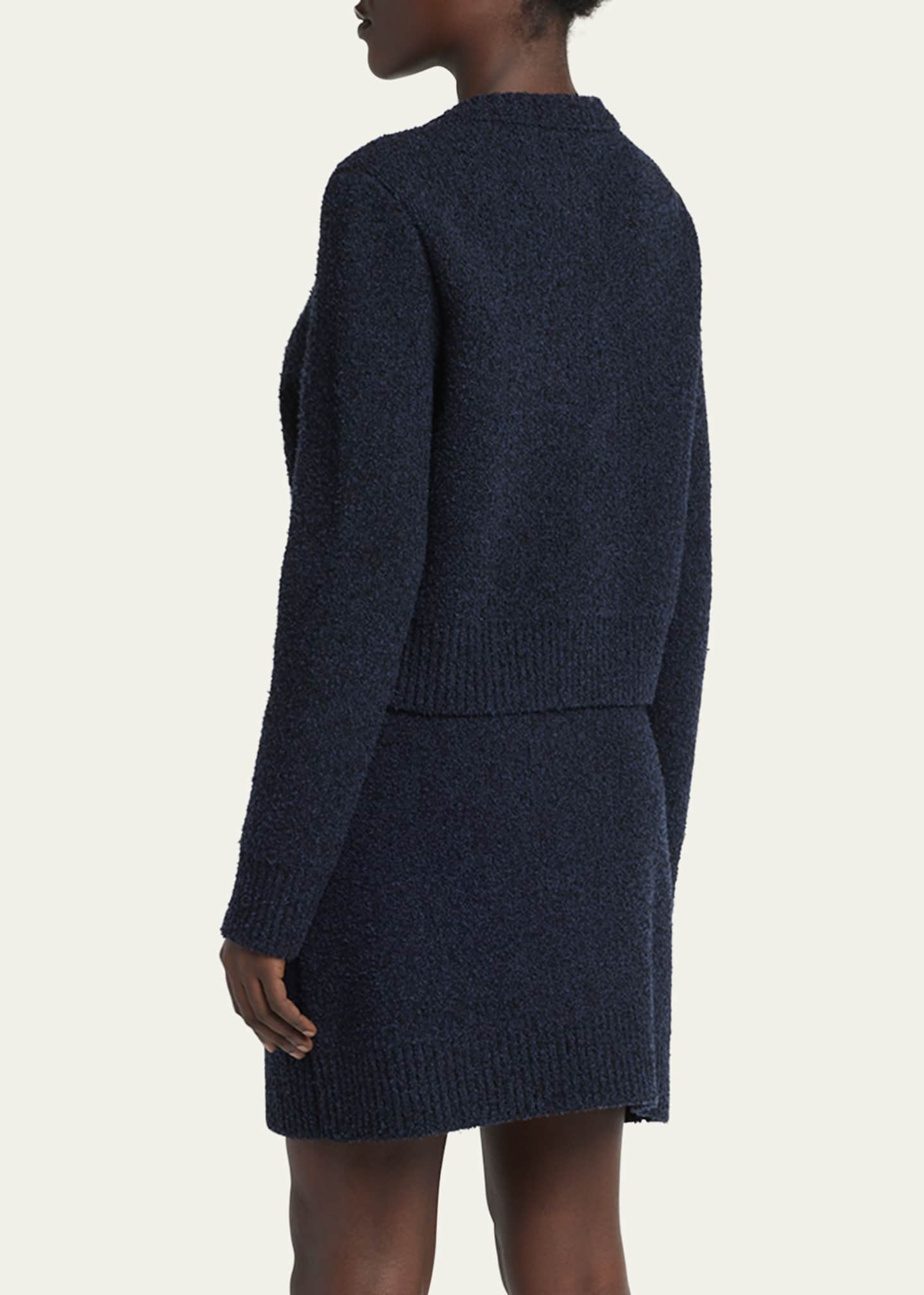 Bottega Veneta Knot-Button Boucle Knit Cardigan Image 3 of 5