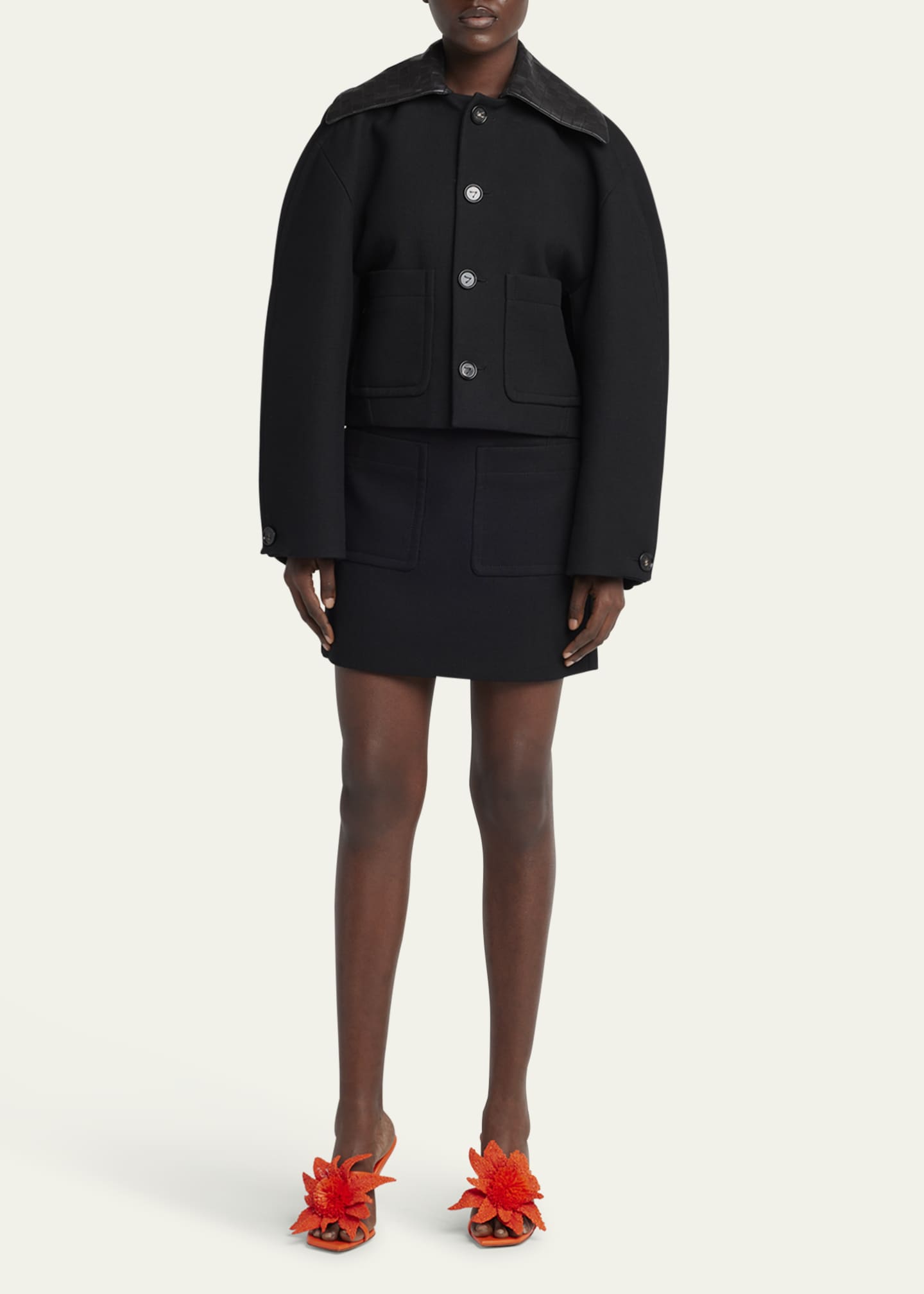 Bottega Veneta Front-Pockets Mini Pencil Skirt Image 2 of 5