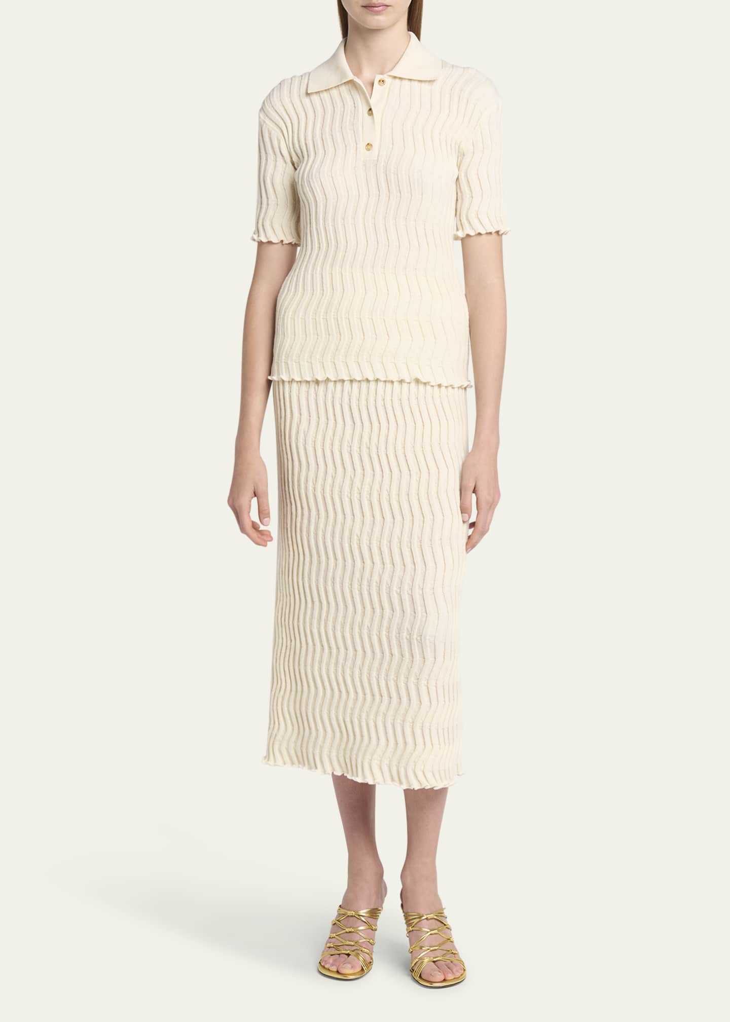 Bottega Veneta Zigzag Knit Slim Midi Skirt - Bergdorf Goodman