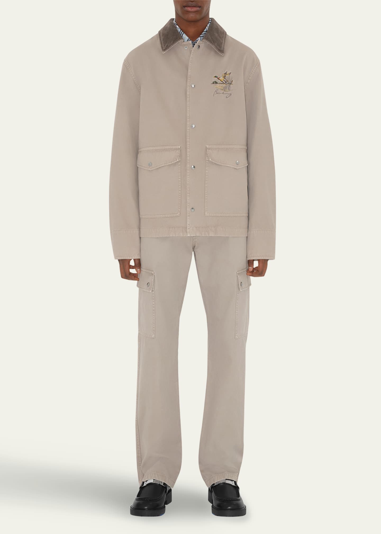 Burberry Men's Canvas Corduroy-Collar Work Jacket Image 2 of 4