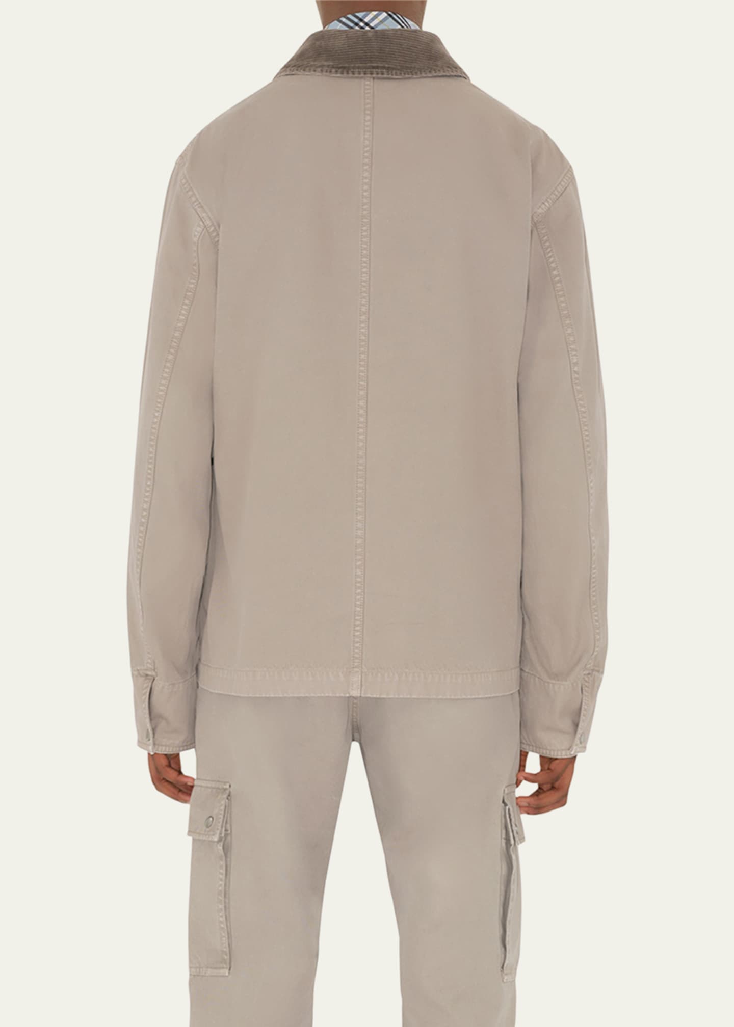 Burberry Men's Canvas Corduroy-Collar Work Jacket Image 3 of 4