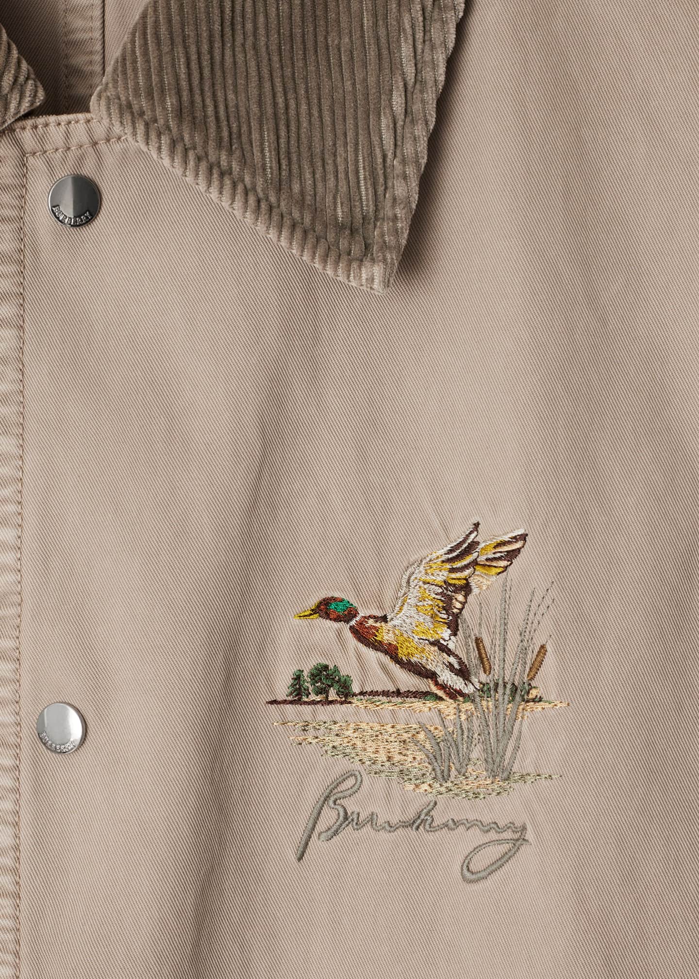 Burberry Men's Canvas Corduroy-Collar Work Jacket Image 4 of 4