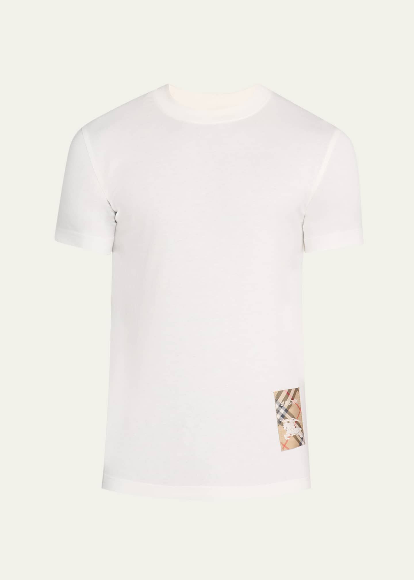 Burberry Men's Jersey Check Patch T-Shirt Image 1 of 5