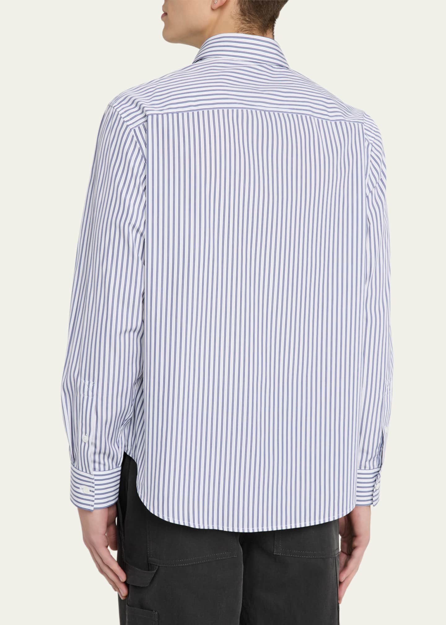 Burberry Men's Poplin Fine Stripe Sport Shirt Image 3 of 5