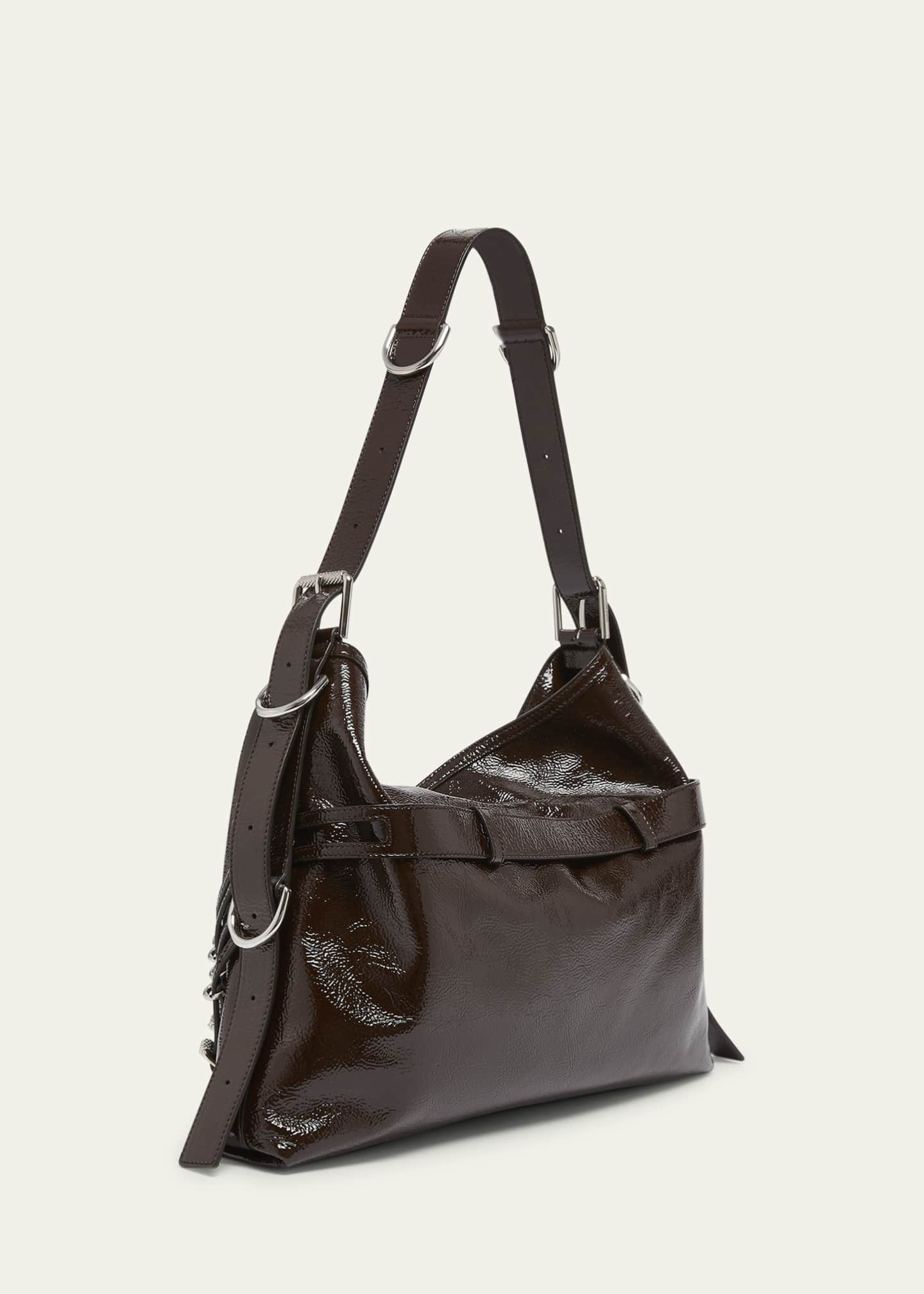 Givenchy Voyou Medium Buckle Shoulder Bag in Shiny Leather Image 3 of 5