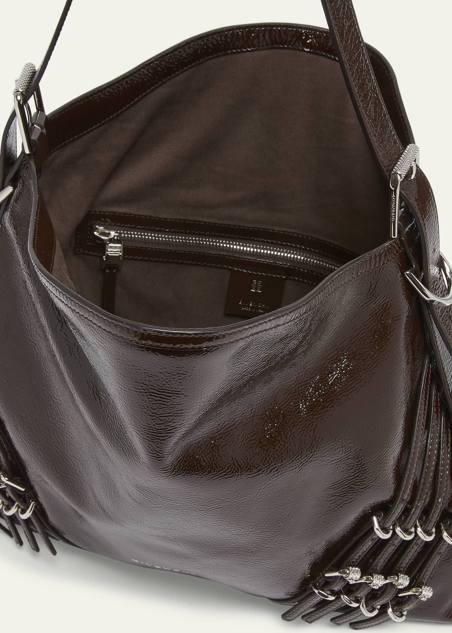 Givenchy Voyou Medium Buckle Shoulder Bag in Shiny Leather Image 4 of 5