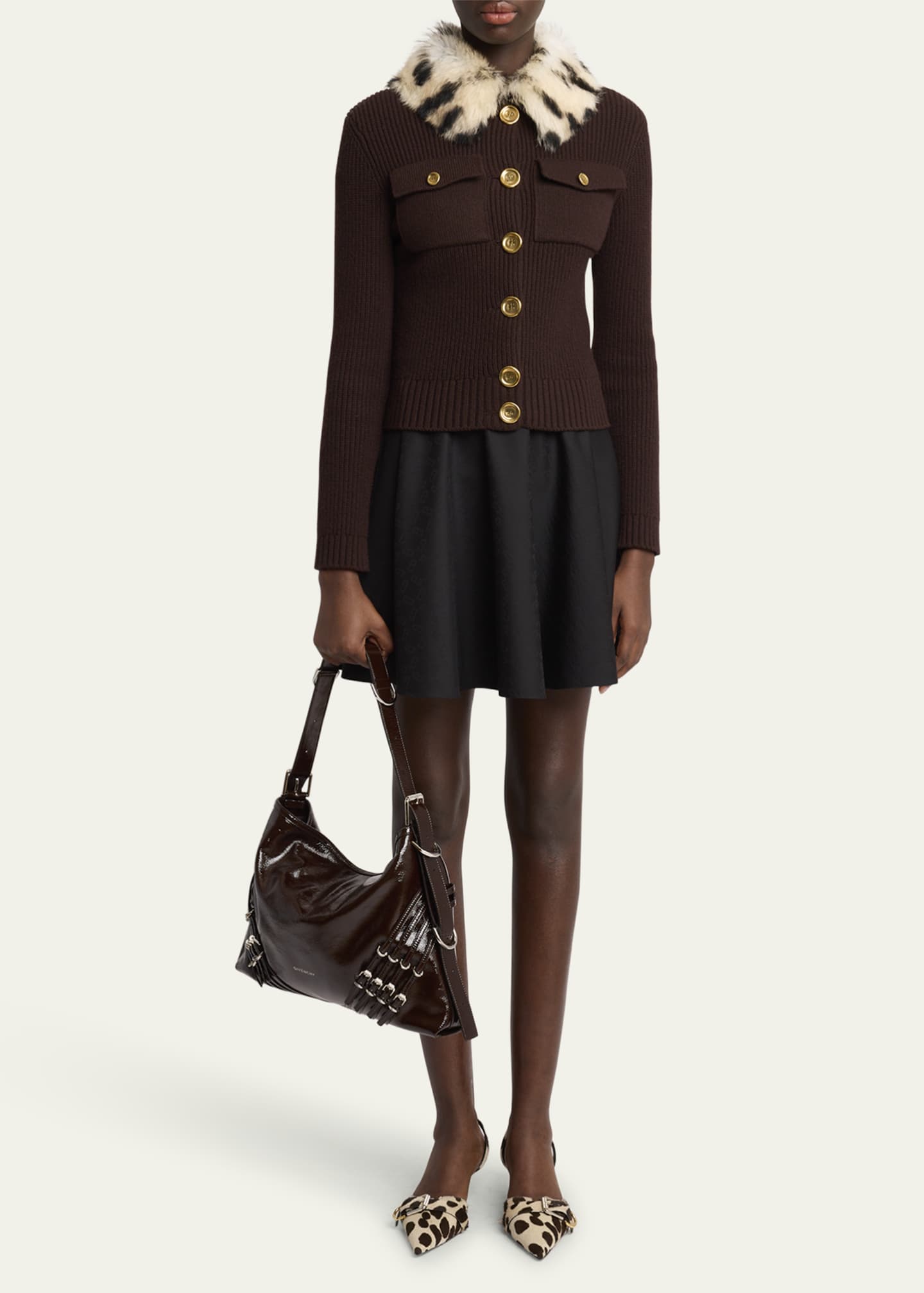 Givenchy Voyou Medium Buckle Shoulder Bag in Shiny Leather Image 5 of 5