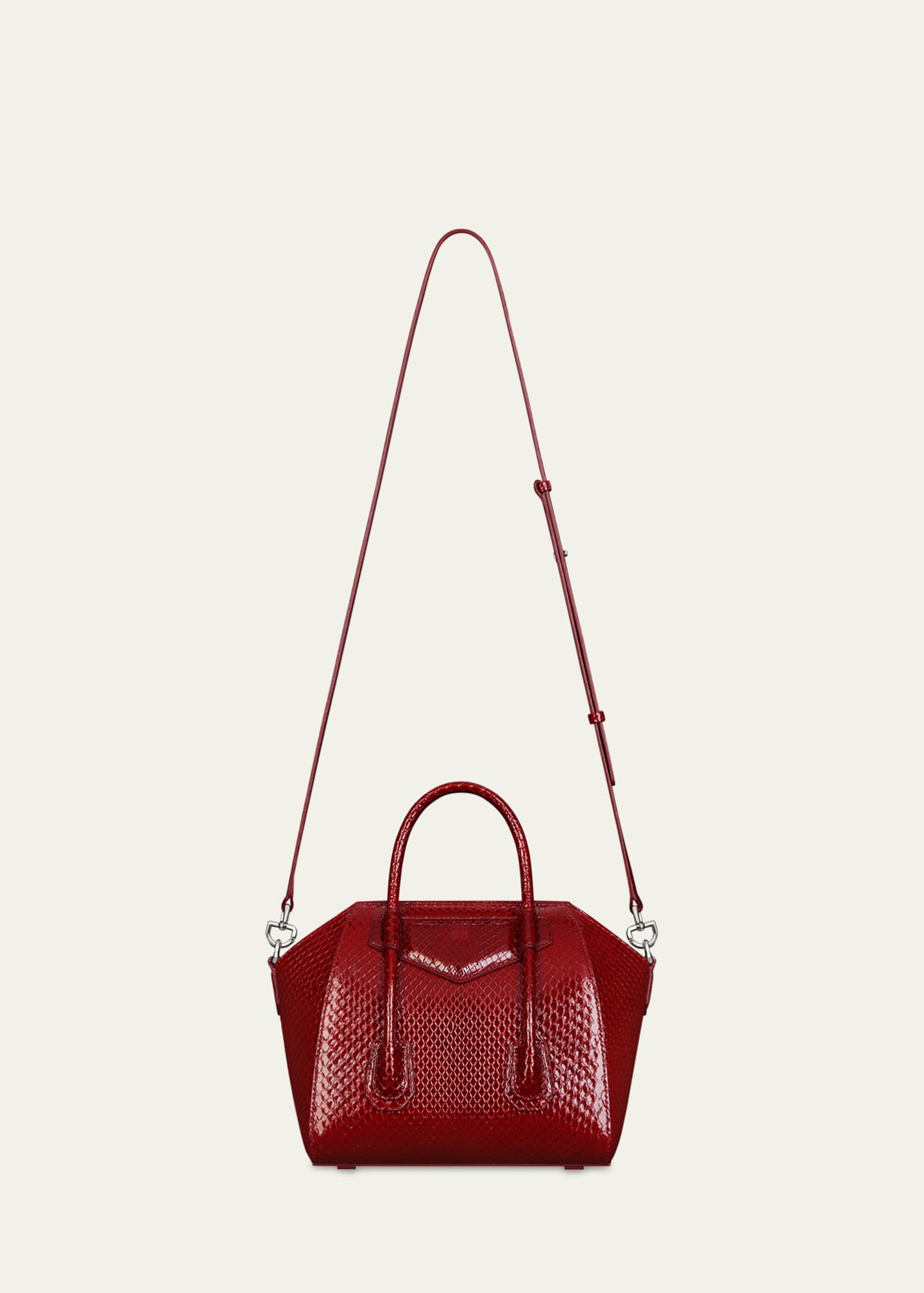 Givenchy Antigona Mini Lock Top-Handle Bag in Shiny Python Image 2 of 3