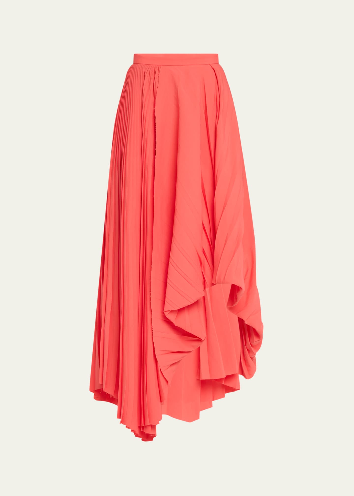 McQueen Pleated Asymmetric Draped Midi Skirt Image 1 of 5