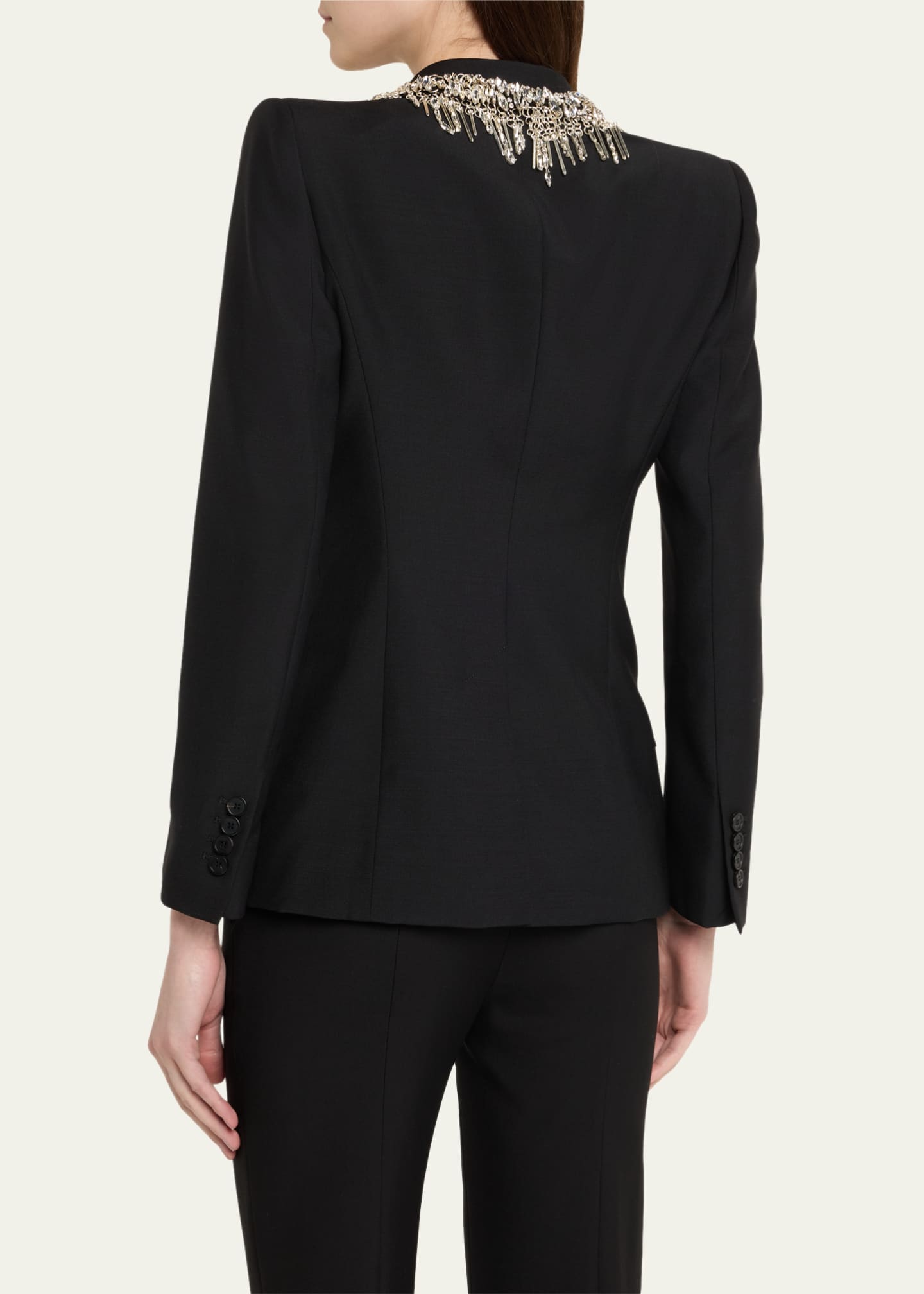 McQueen Embellished Lapel Single-Breasted Blazer Image 3 of 5