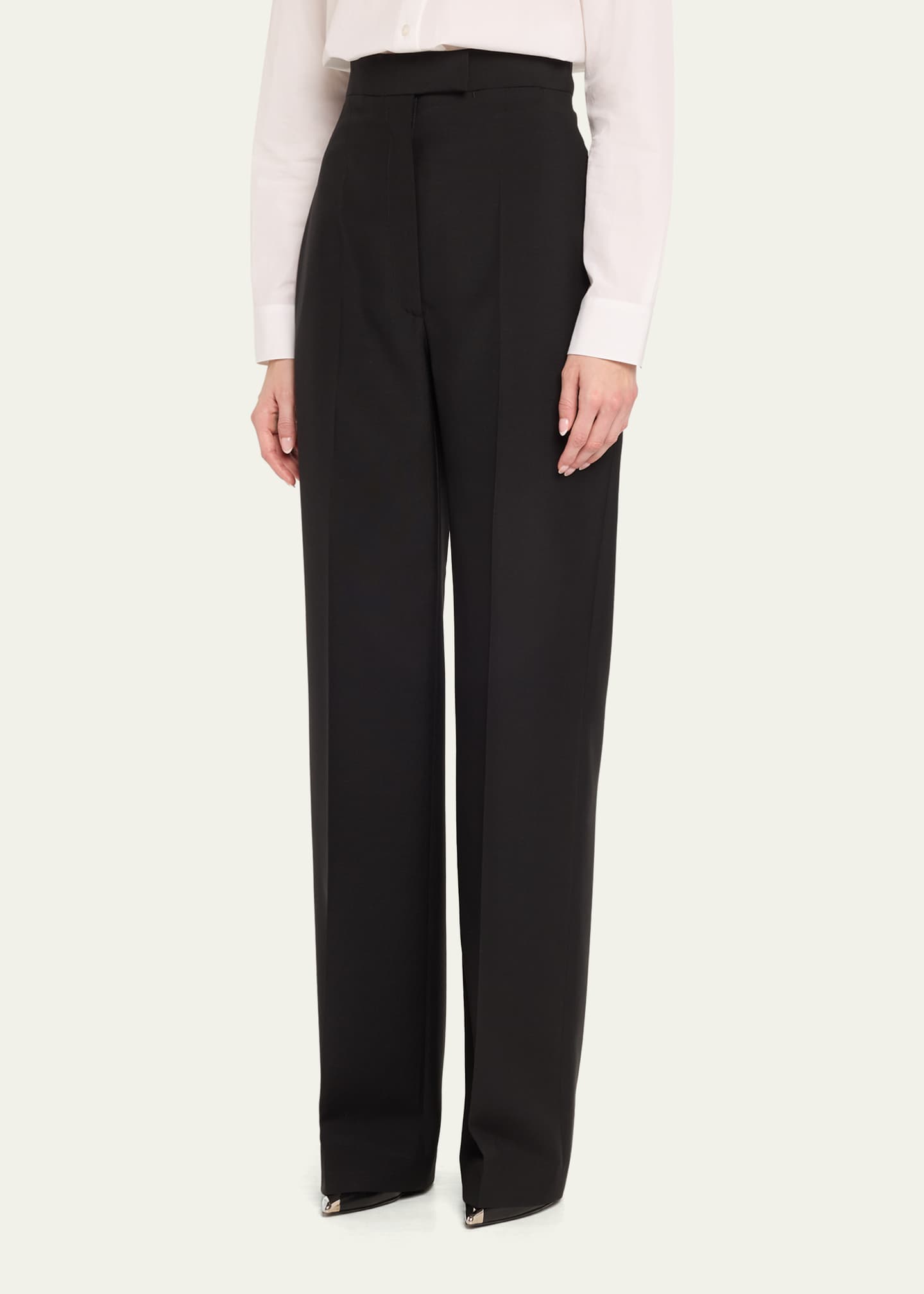 McQueen High-Rise Wide-Leg Wool Trousers Image 4 of 5
