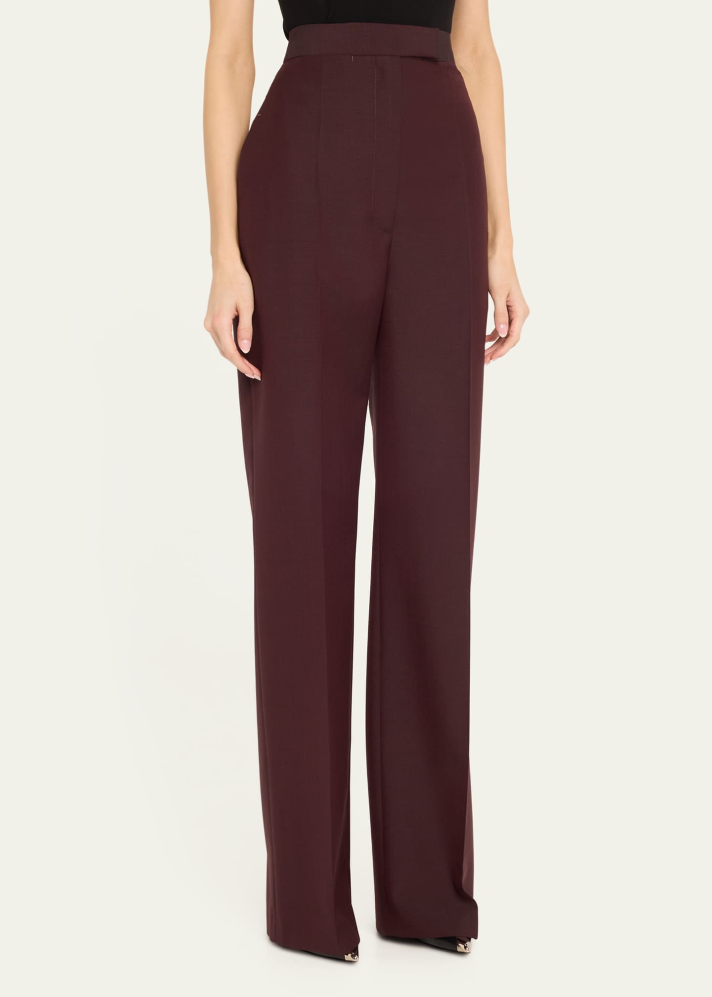 McQueen High-Rise Wide-Leg Wool Trousers Image 4 of 5