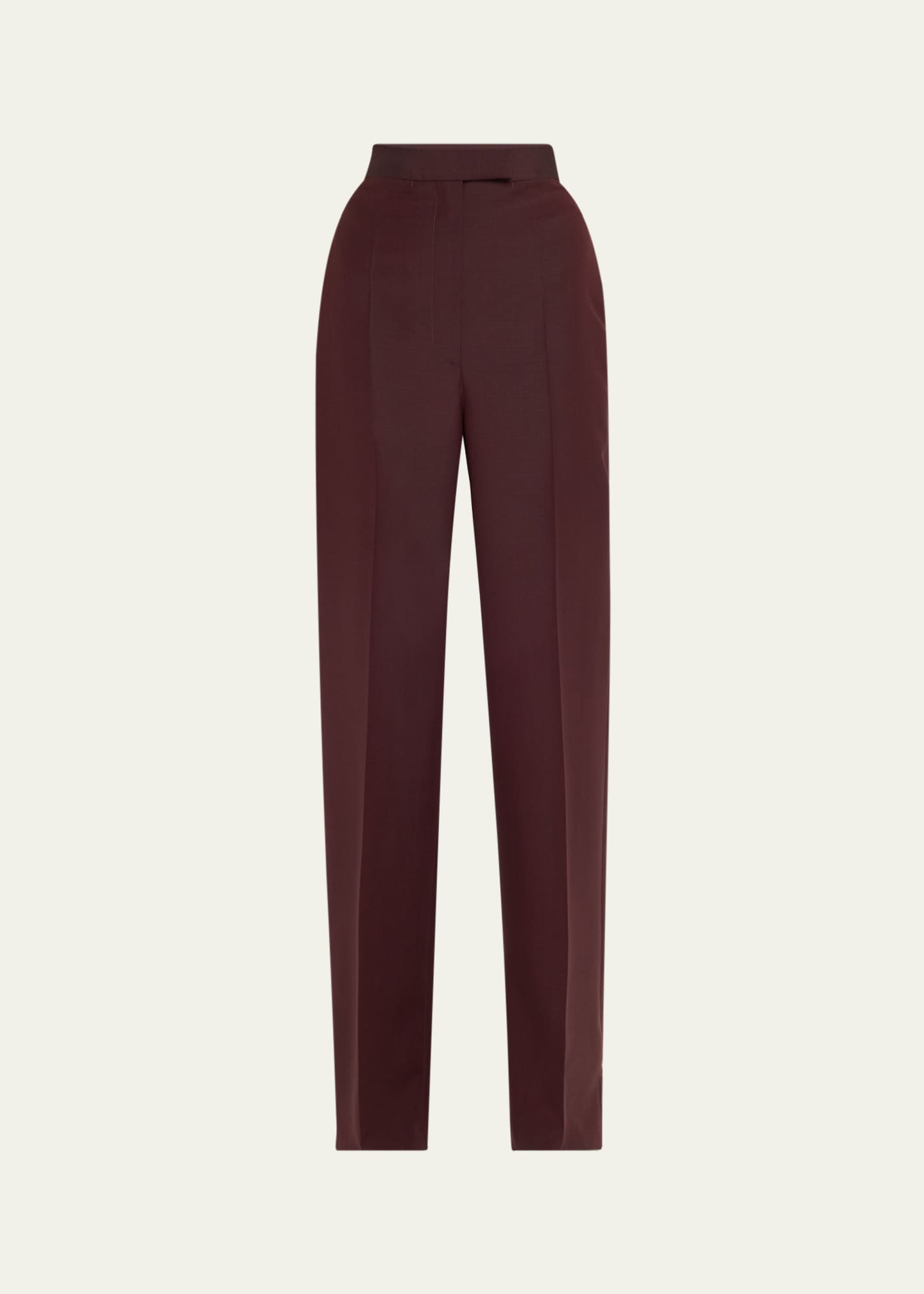 McQueen High-Rise Wide-Leg Wool Trousers Image 1 of 5