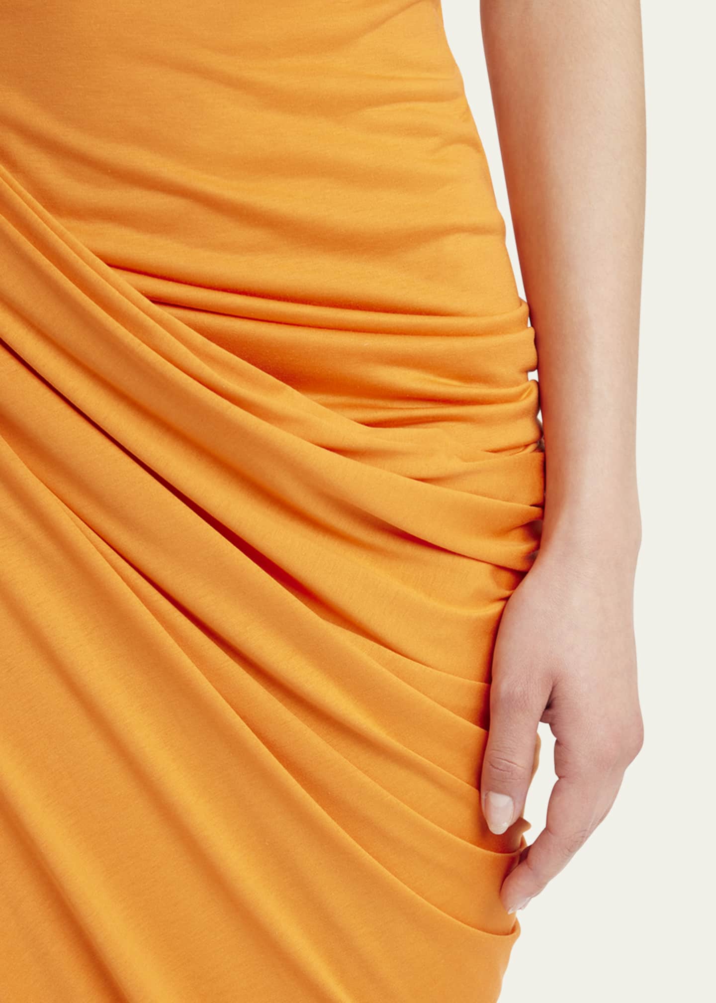 McQueen Sleeveless Draped Silk Jersey Midi Dress Image 5 of 5