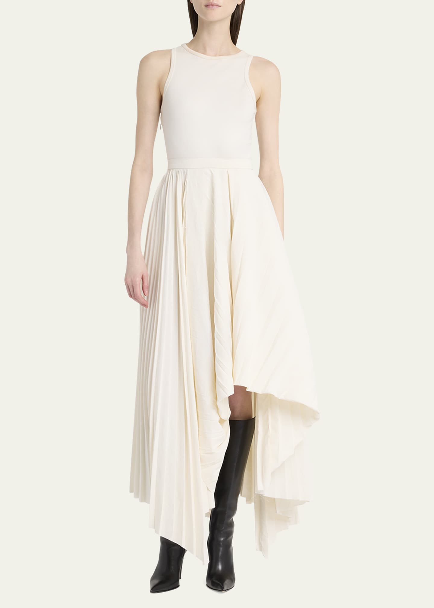McQueen Sleeveless Pleated Skirt Maxi Dress Image 2 of 5