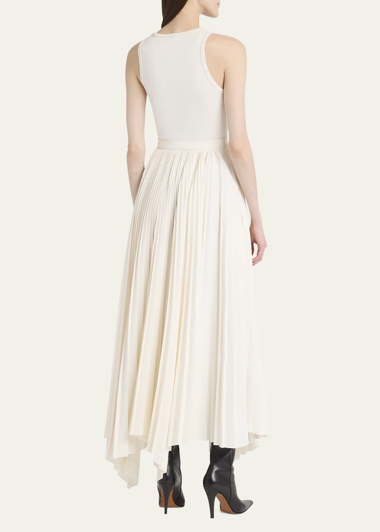 McQueen Sleeveless Pleated Skirt Maxi Dress Image 3 of 5