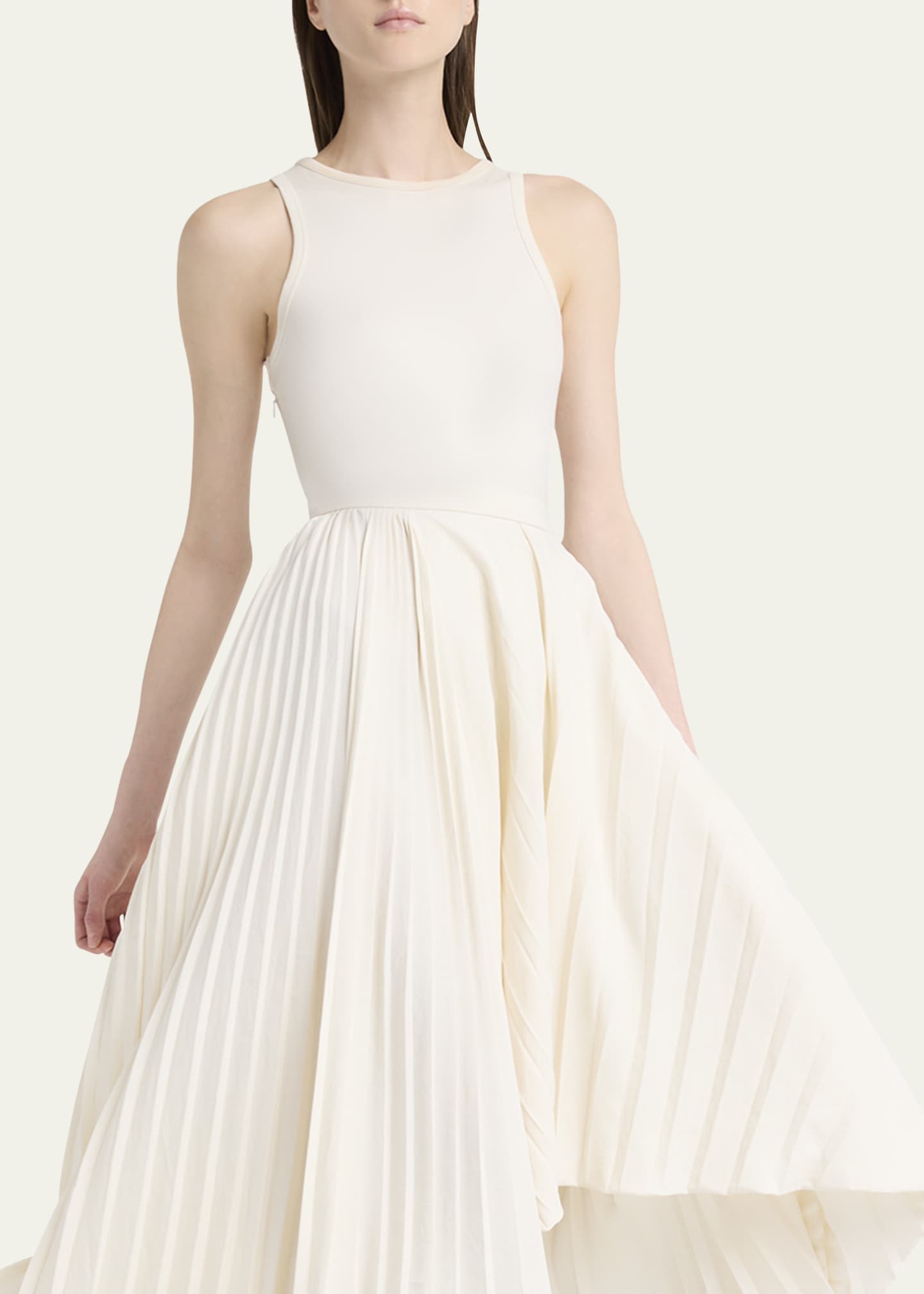 McQueen Sleeveless Pleated Skirt Maxi Dress Image 5 of 5