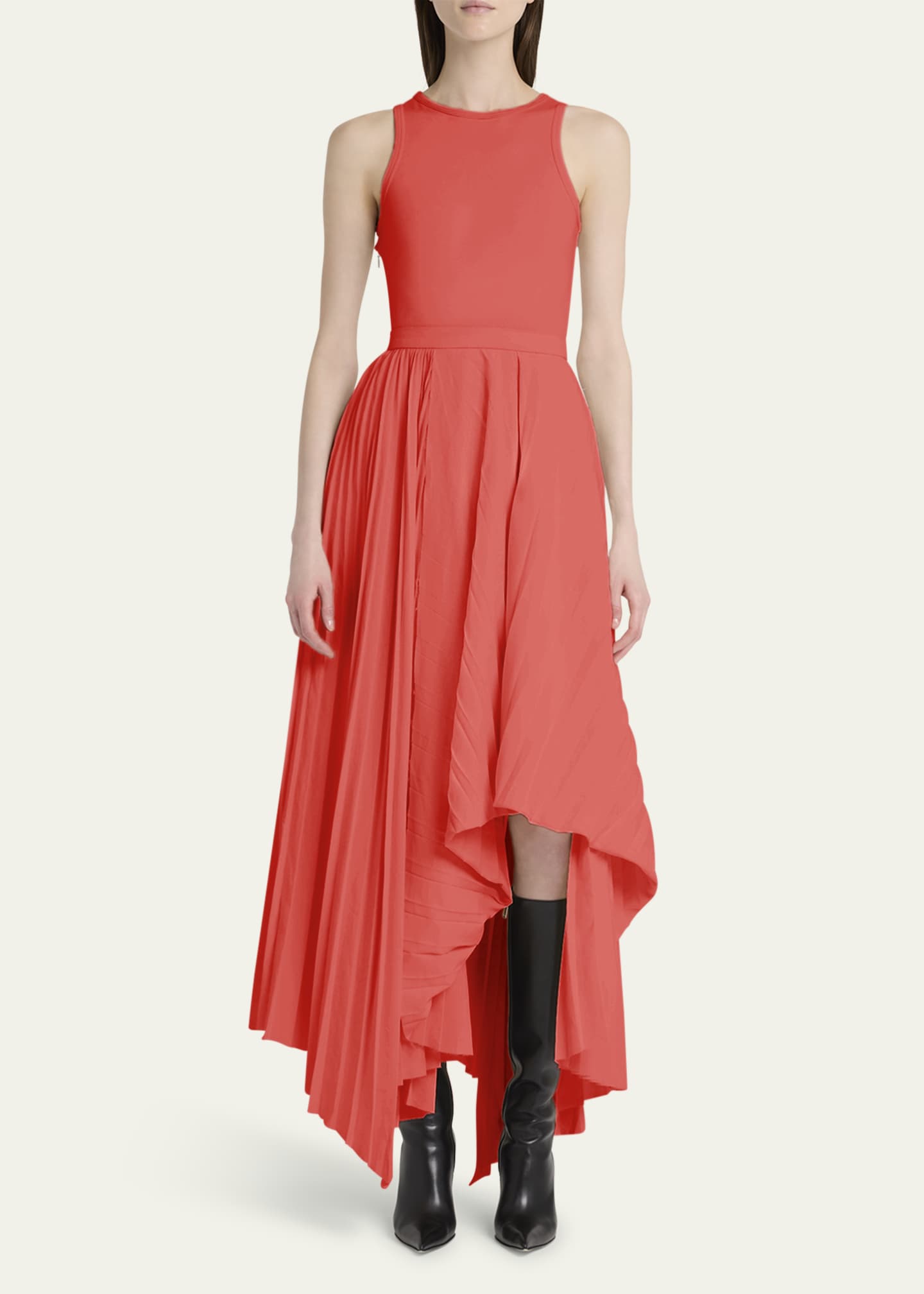 McQueen Sleeveless Pleated Skirt Maxi Dress Image 2 of 5