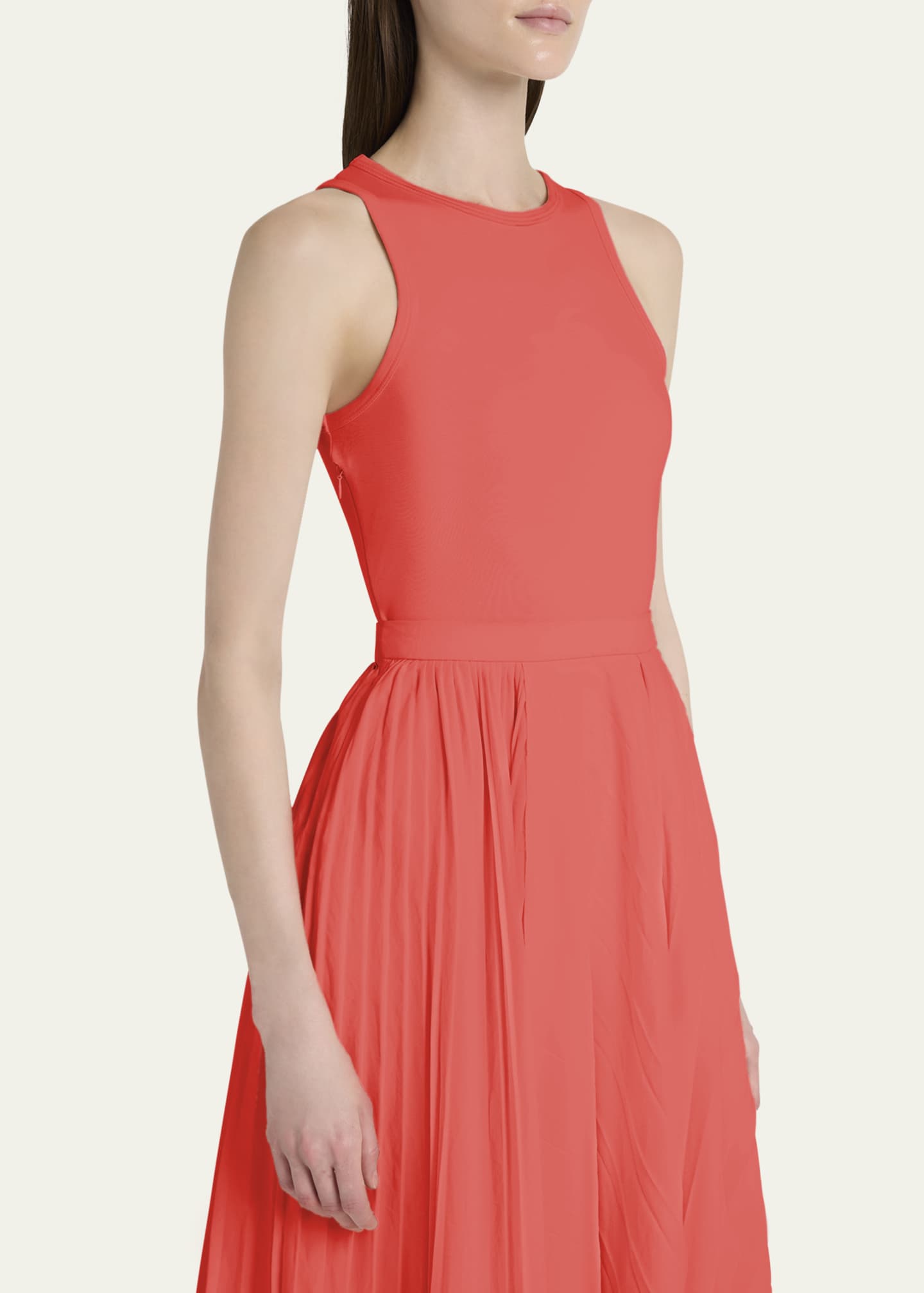 McQueen Sleeveless Pleated Skirt Maxi Dress Image 5 of 5
