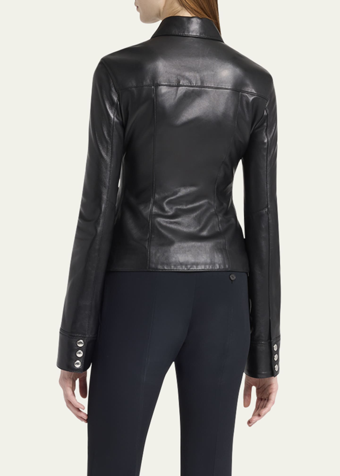 McQueen Leather Button-Down Top Image 3 of 5