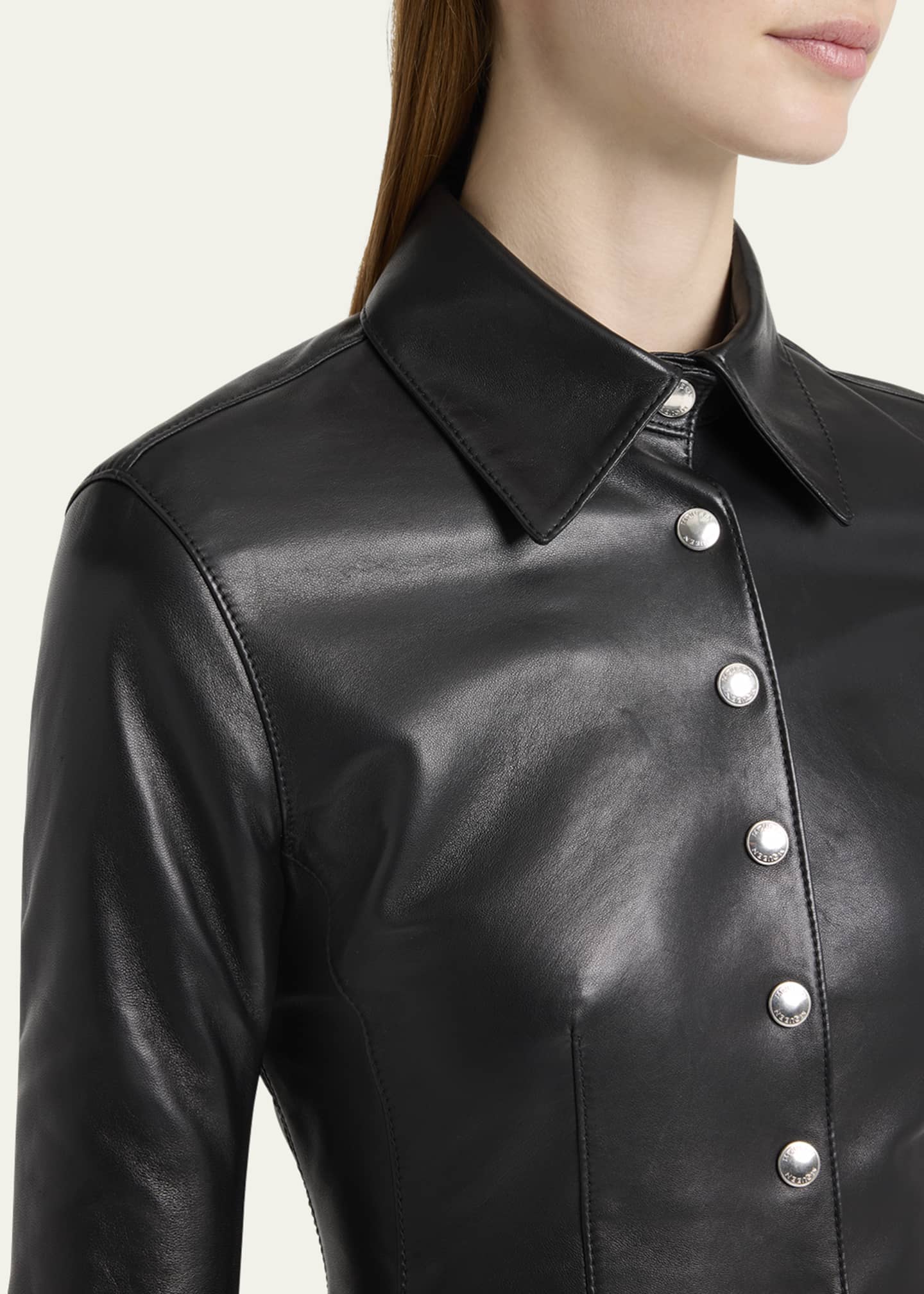 McQueen Leather Button-Down Top Image 5 of 5