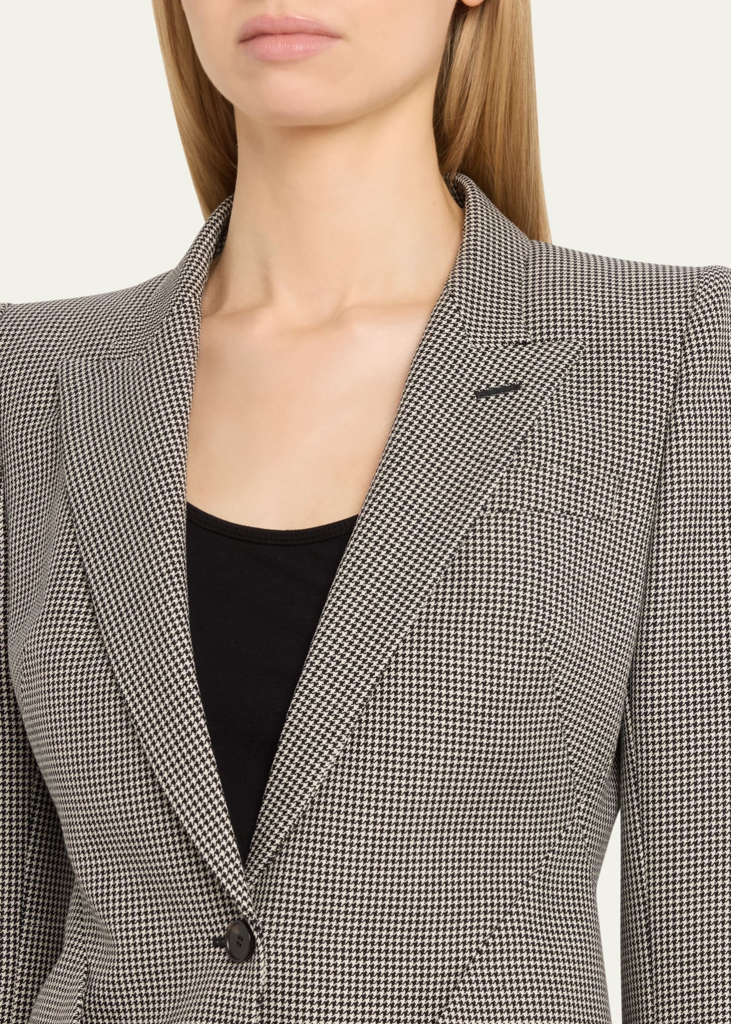 McQueen SIngle-Breasted Houndstooth Blazer Image 5 of 5