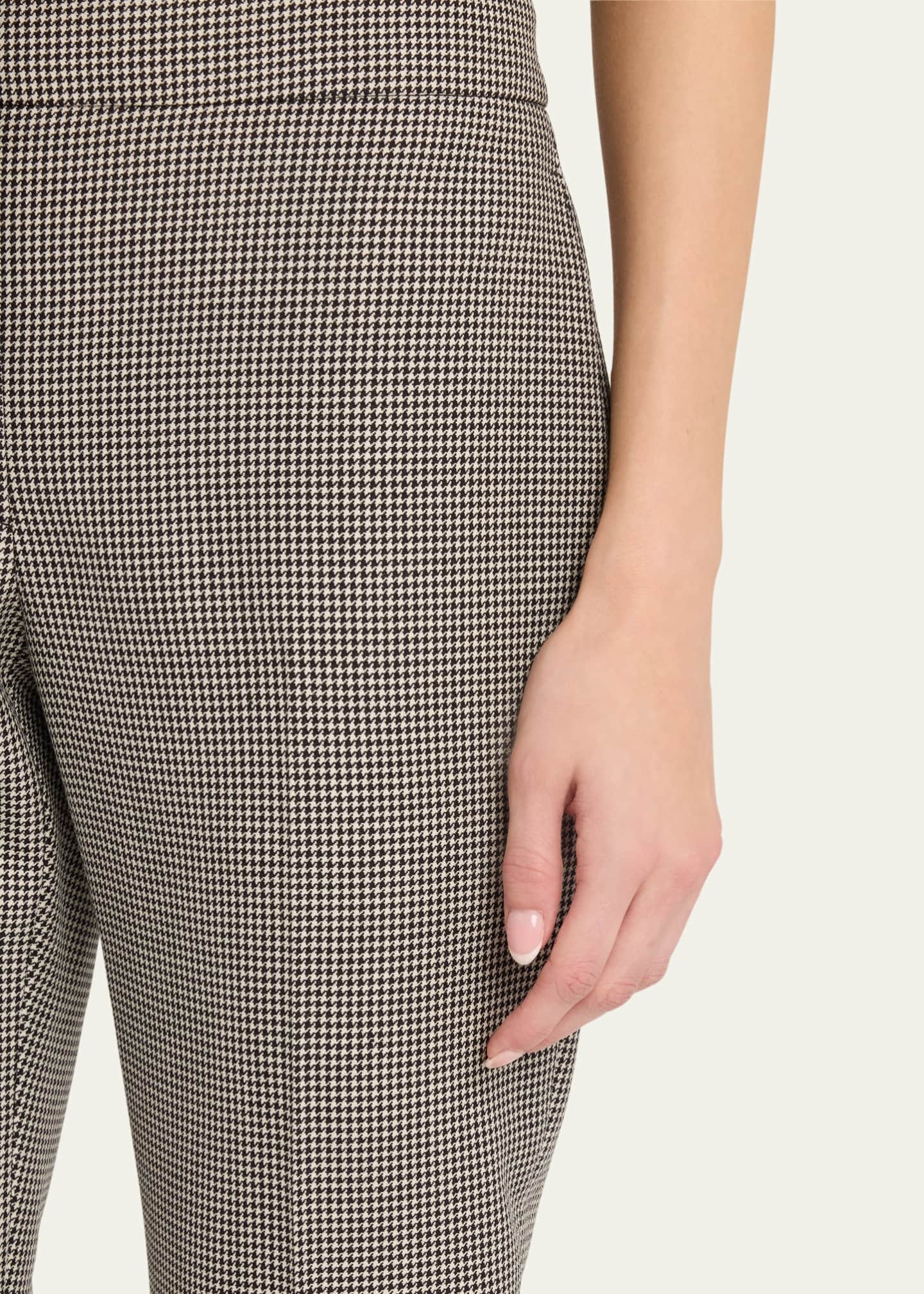 McQueen Mid-Rise Straight-Leg Houndstooth Trousers Image 5 of 5