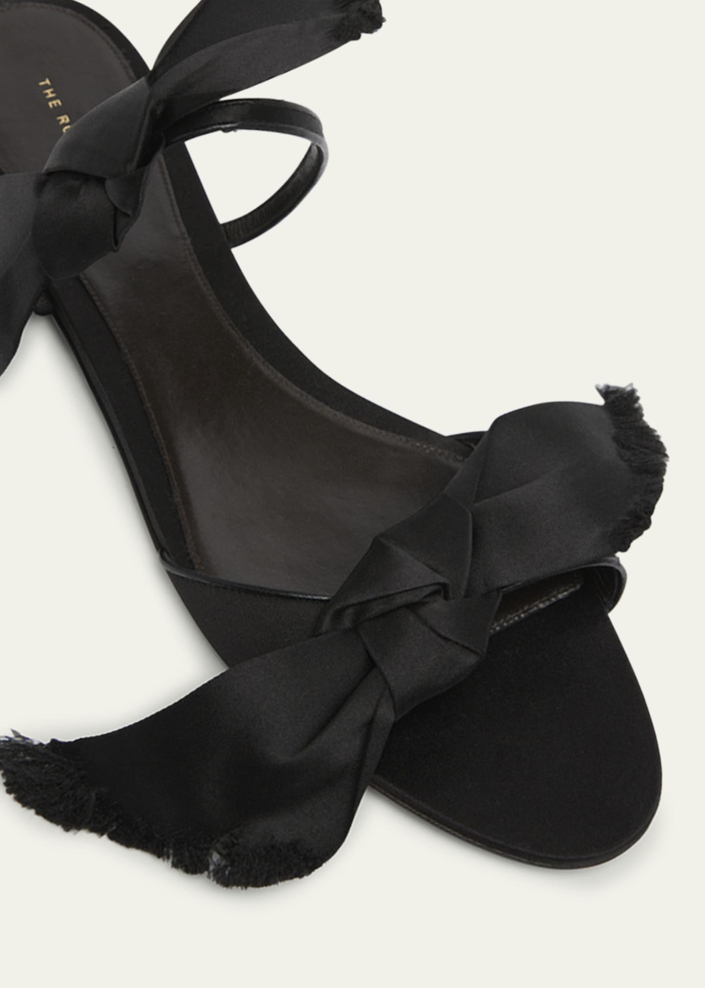 THE ROW Vika Silk Knot Flat Slide Sandals Image 3 of 3