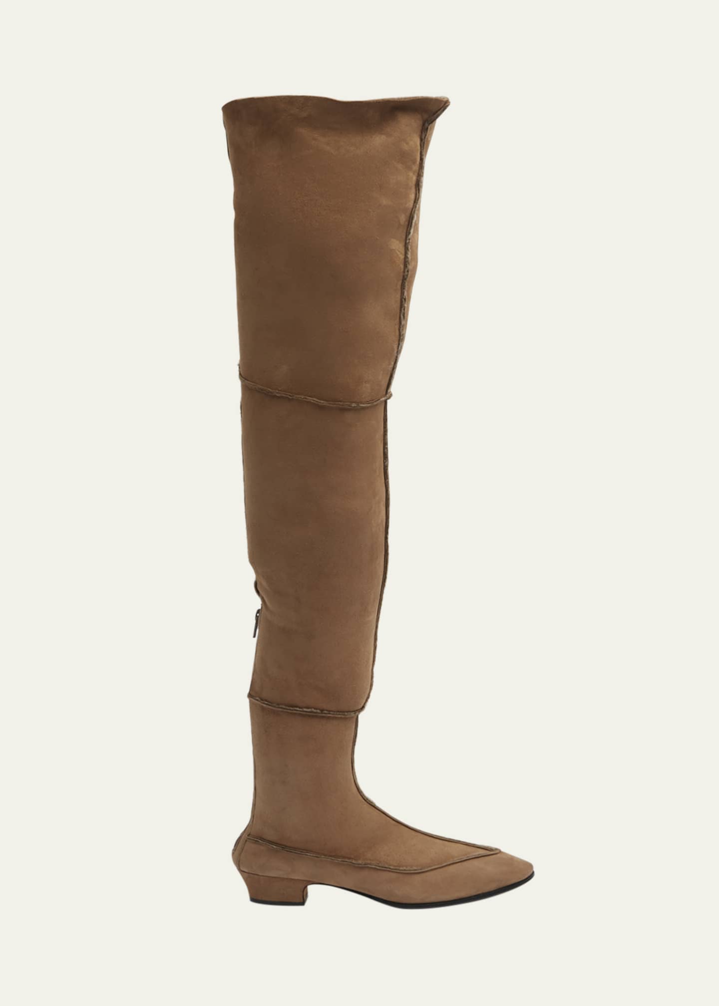Thigh high shearling boots on sale