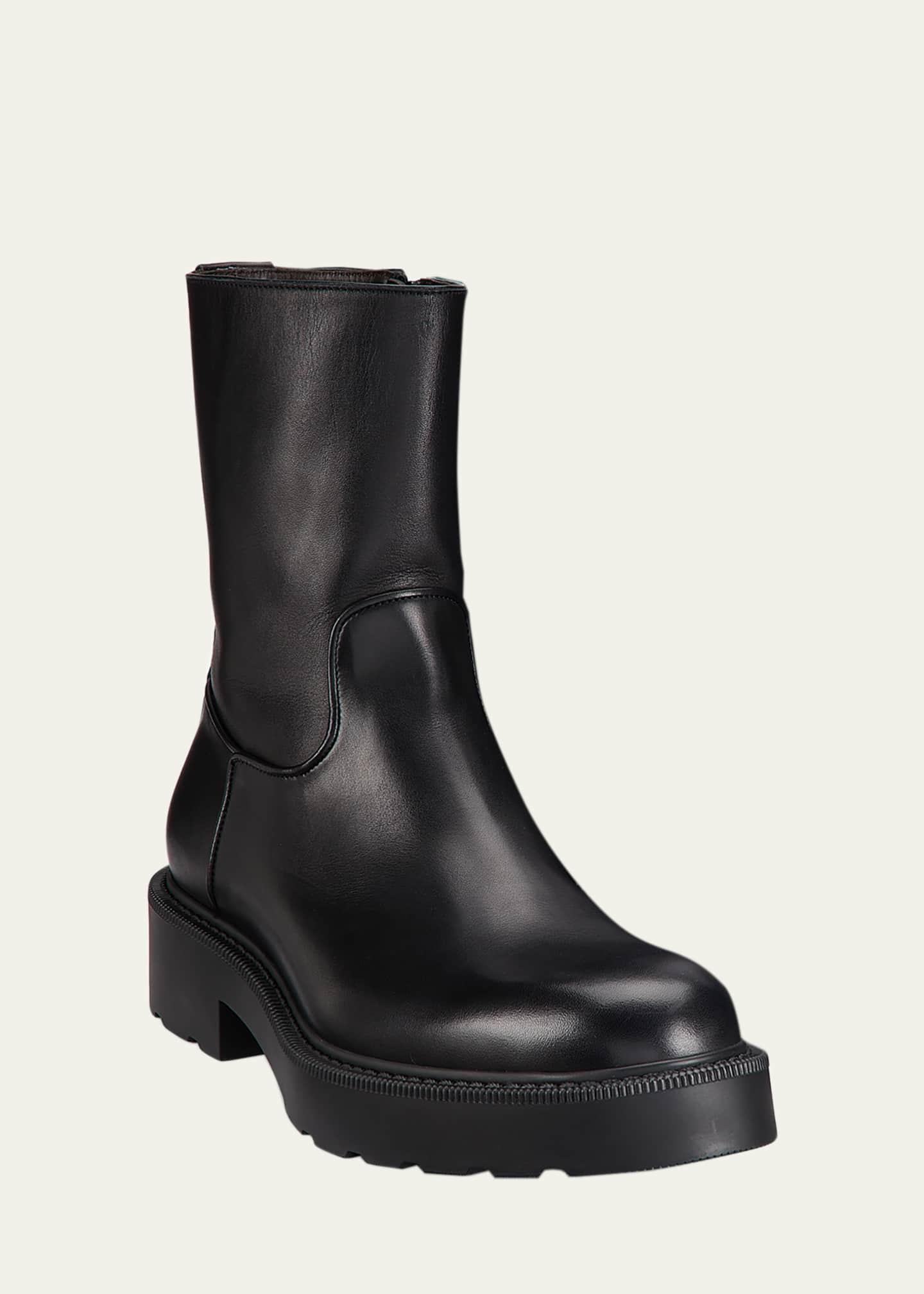 THE ROW Leather Short Moto Boots Image 2 of 7