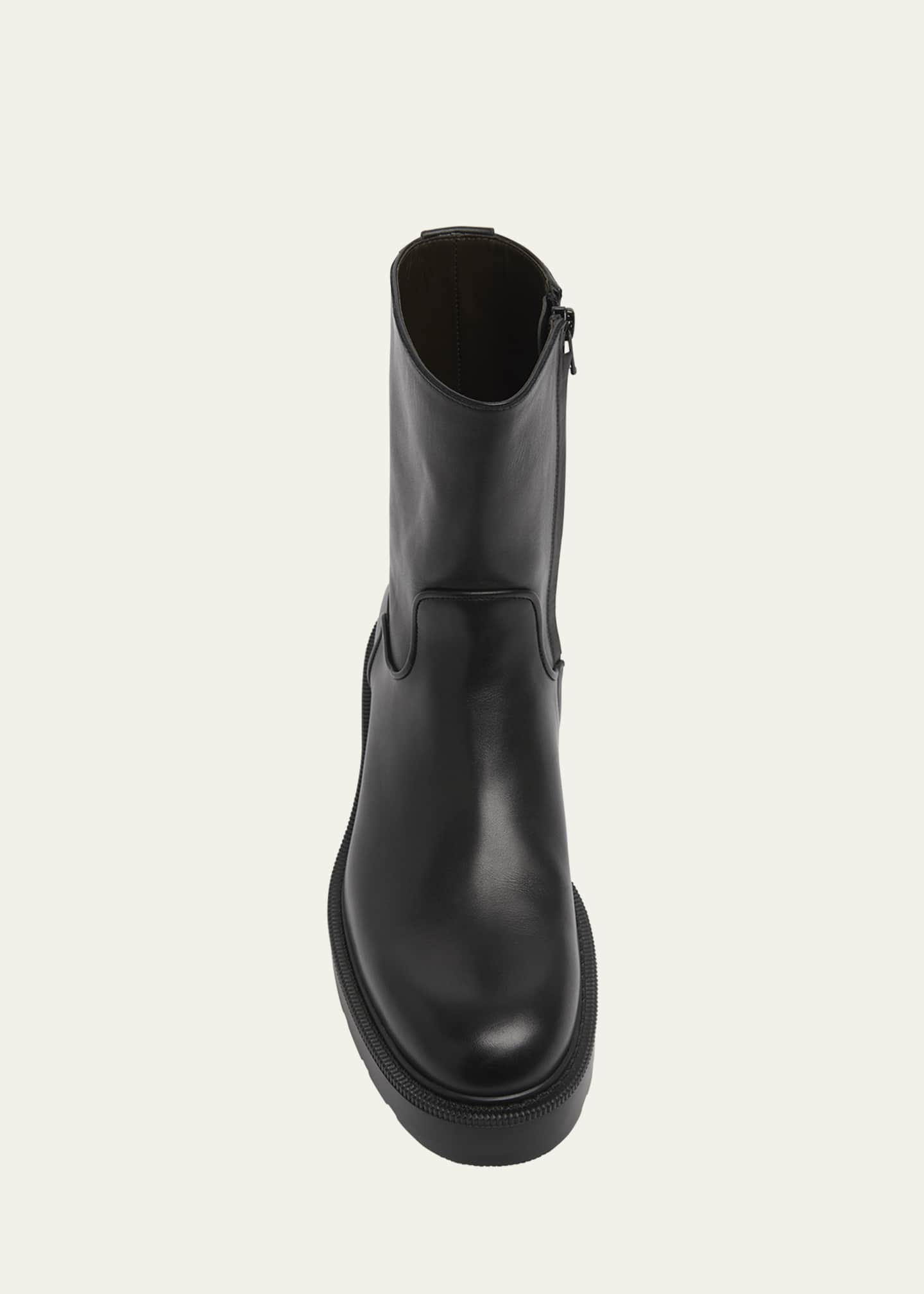 THE ROW Leather Short Moto Boots Image 5 of 7