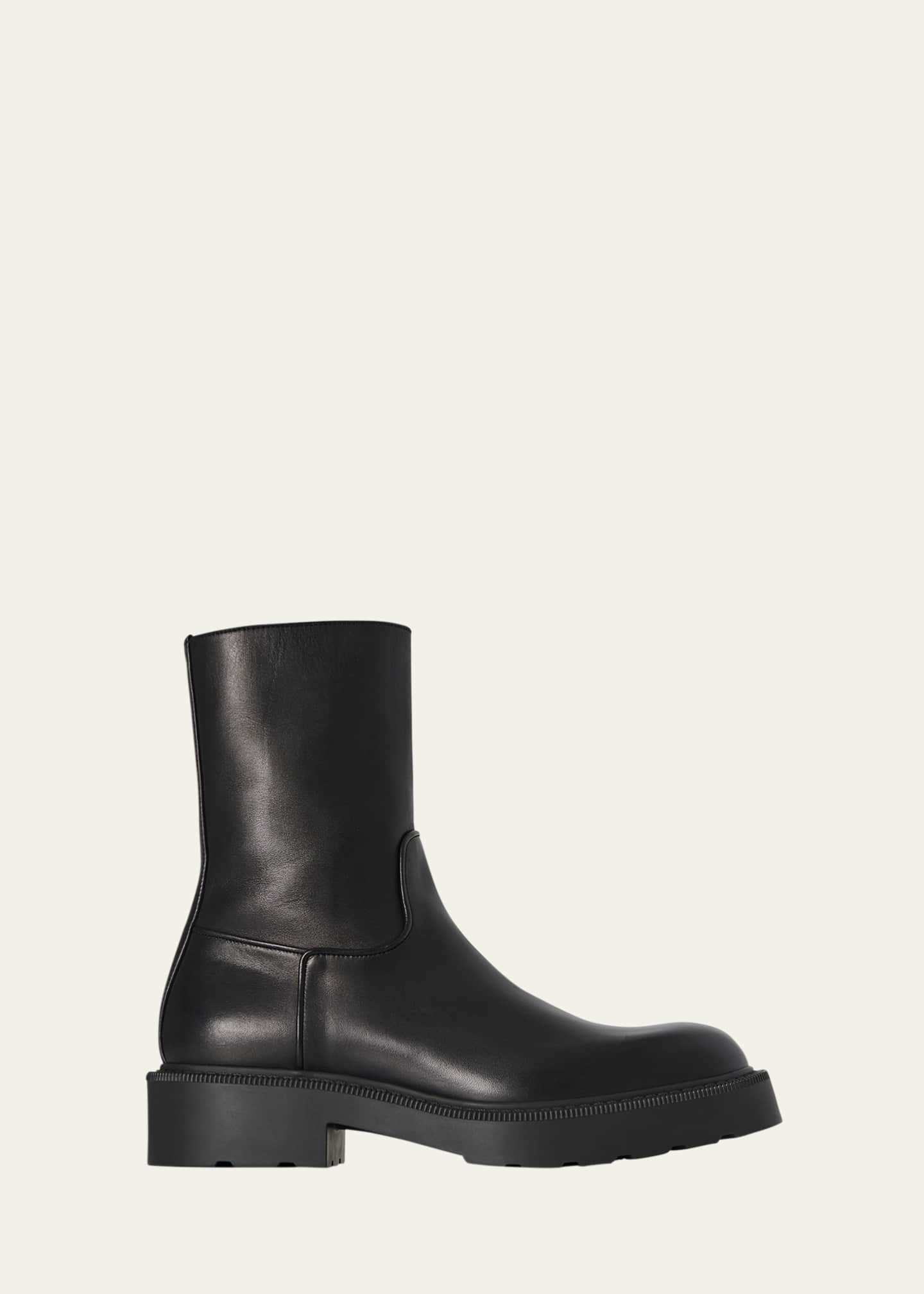 THE ROW Leather Short Moto Boots