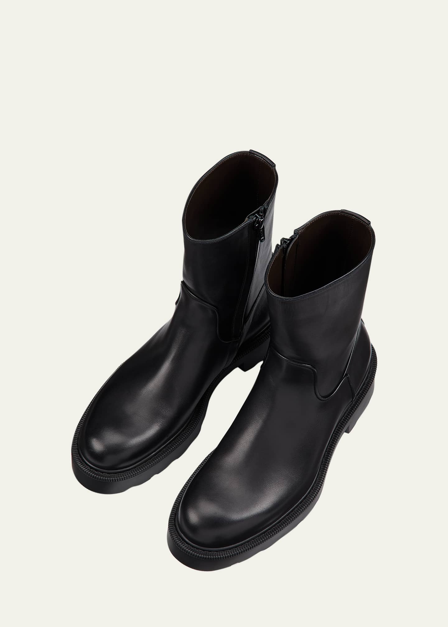THE ROW Leather Short Moto Boots Image 7 of 7