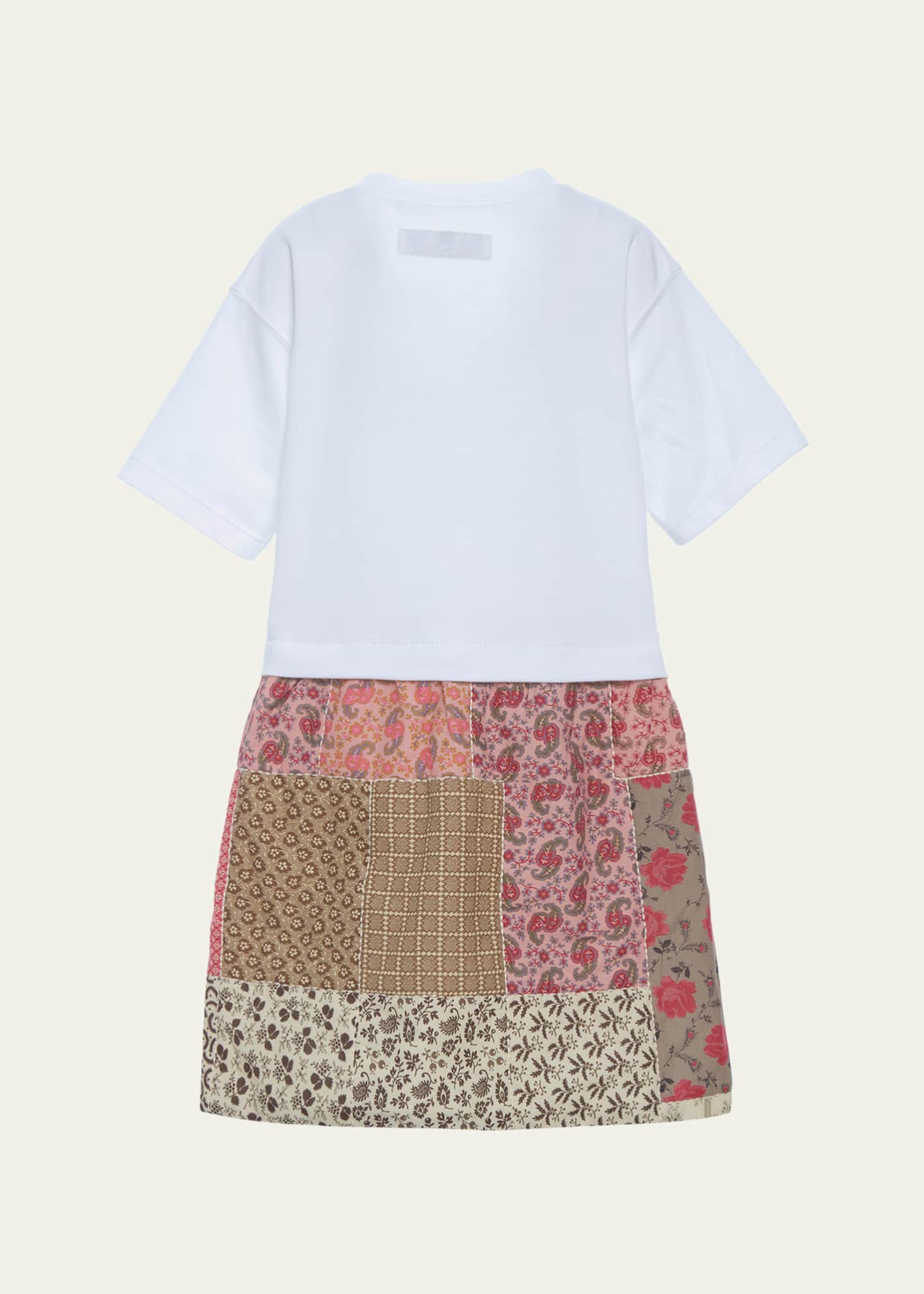 Sea Girl's Panna Patchwork Combo T-Shirt Dress, Size 2-14 Image 2 of 2