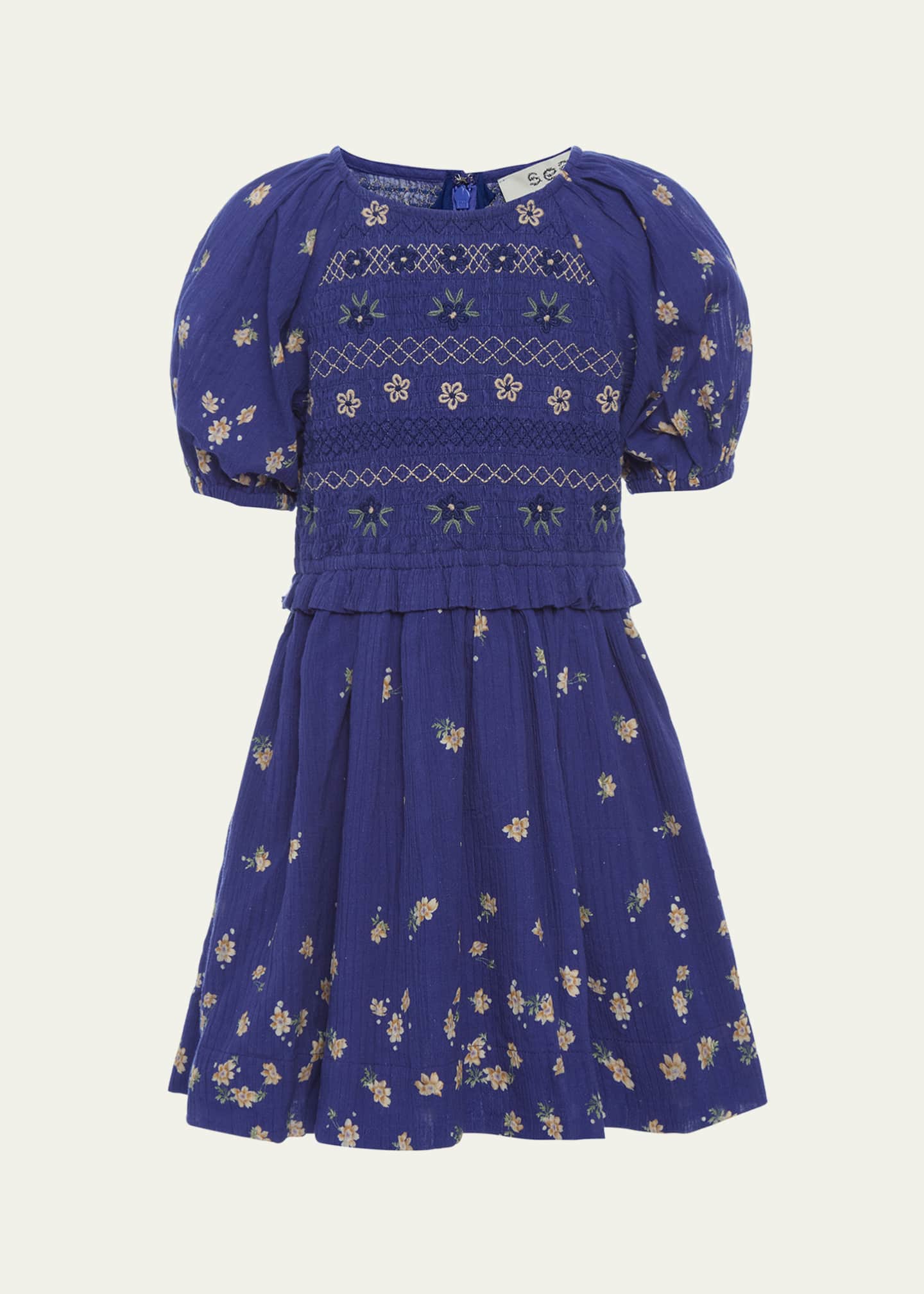 Sea Girl's Elizabeth Floral-Embroidered Dress, Size 2-14 Image 1 of 2