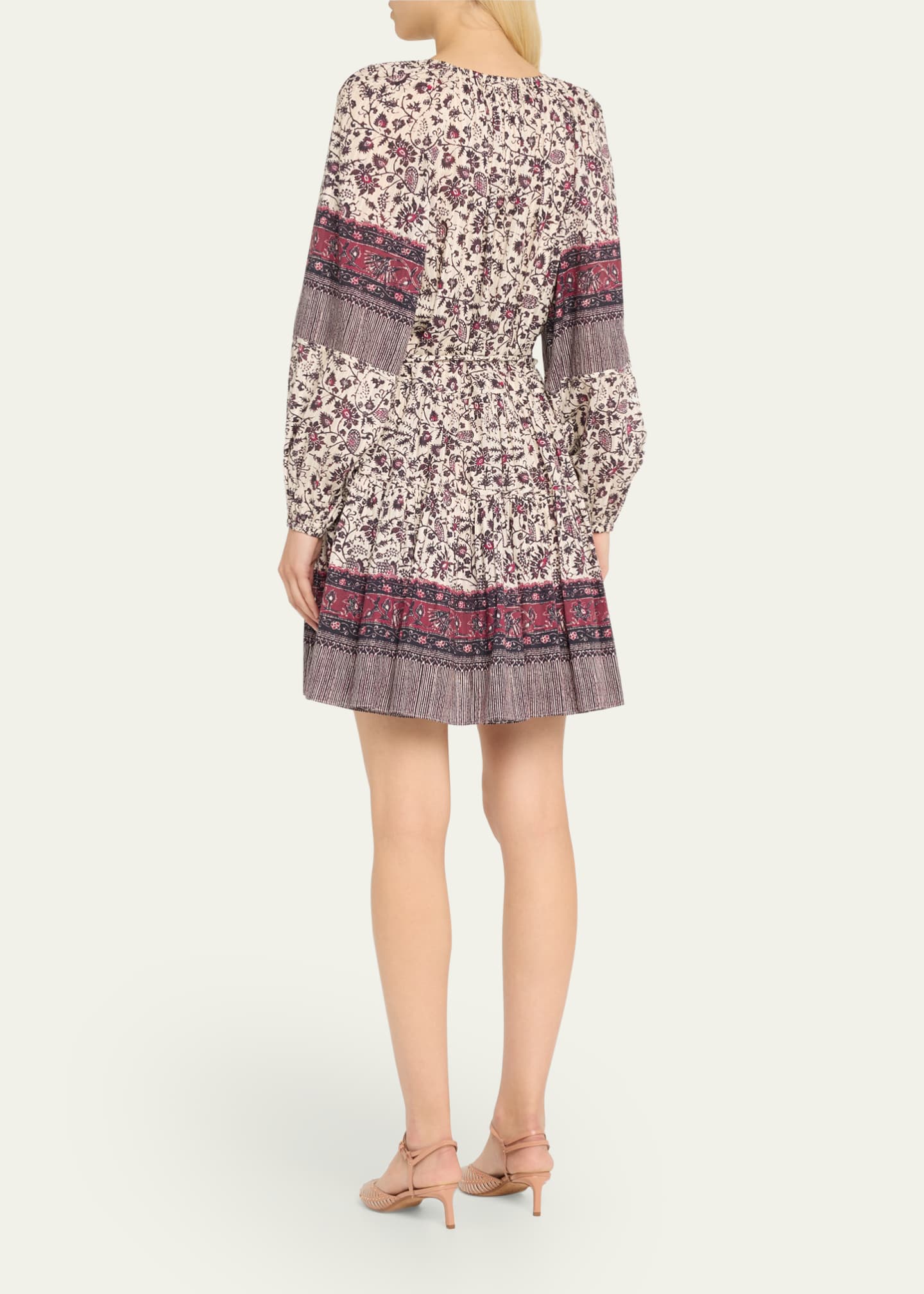 Ulla Johnson Abri Floral Long-Sleeve Mini Dress Image 3 of 5