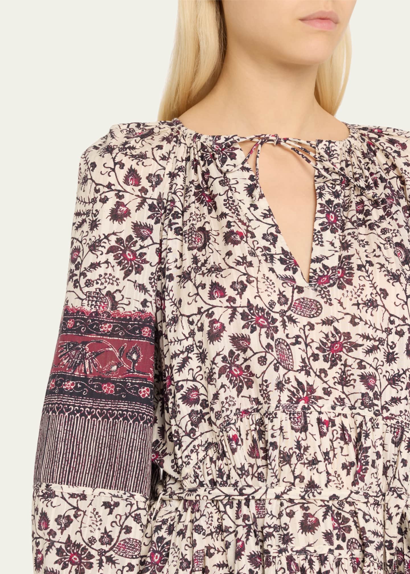Ulla Johnson Abri Floral Long-Sleeve Mini Dress Image 5 of 5