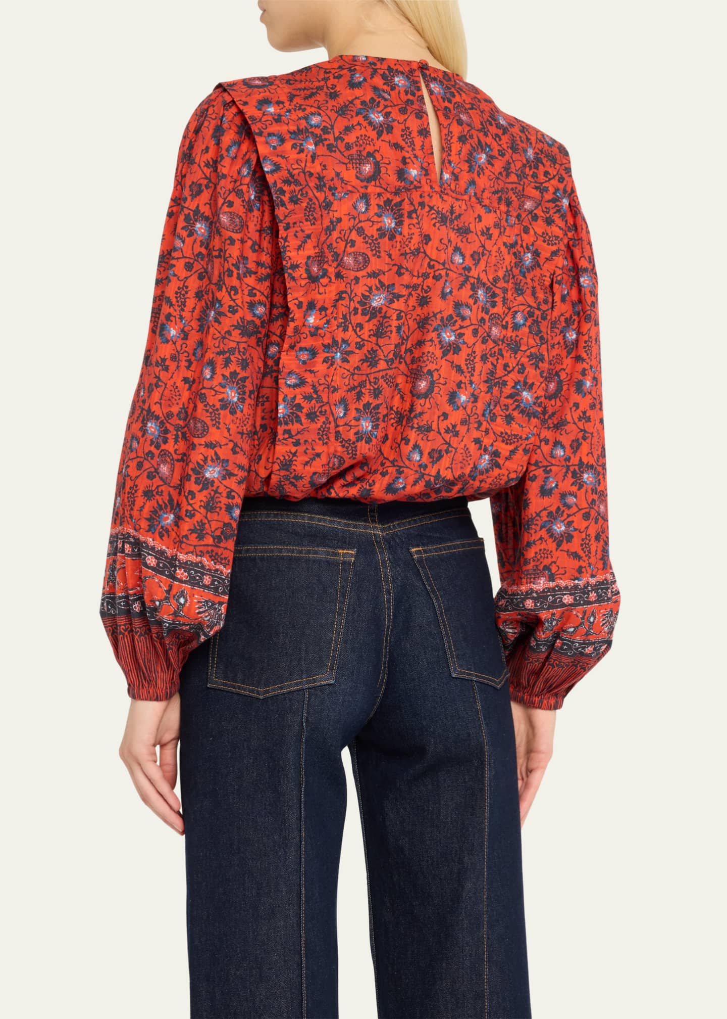 Ulla Johnson Prisha Floral Long-Sleeve Blouse Image 3 of 5