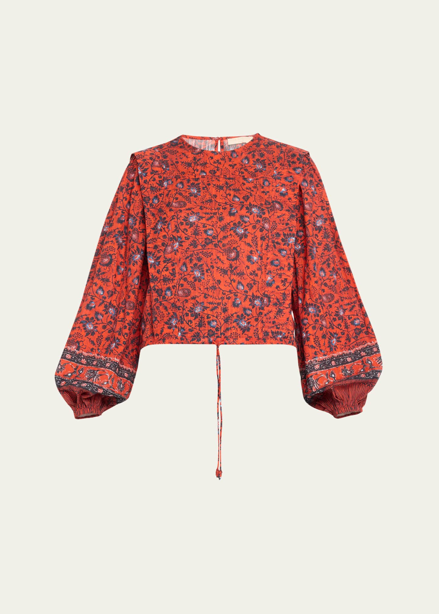 Ulla Johnson Prisha Floral Long-Sleeve Blouse Image 1 of 5