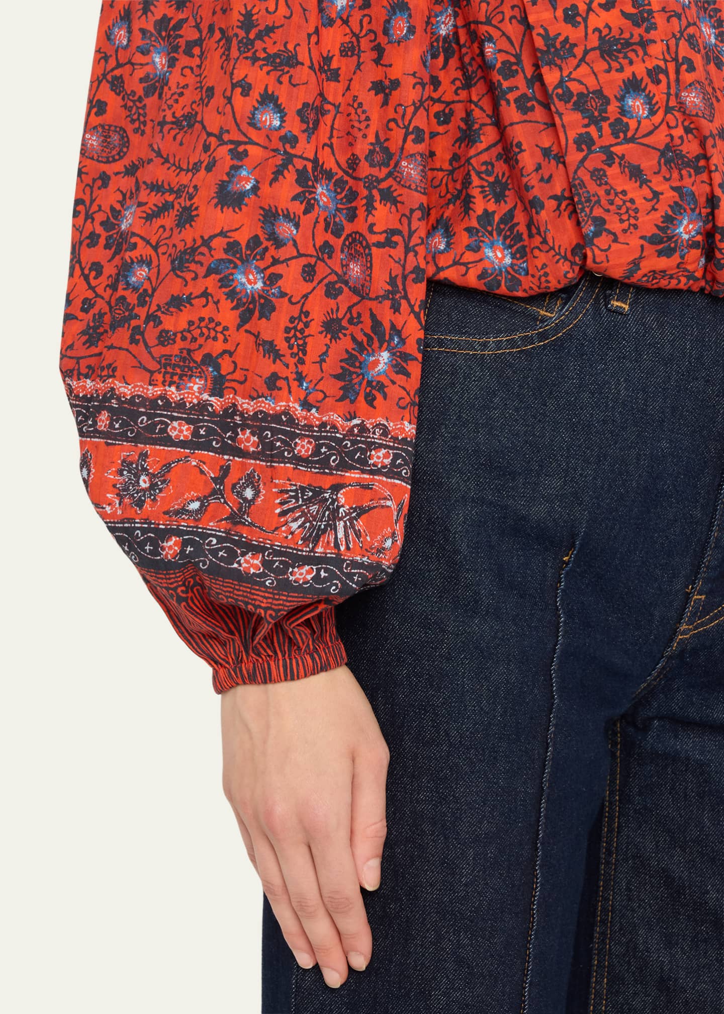 Ulla Johnson Prisha Floral Long-Sleeve Blouse Image 5 of 5