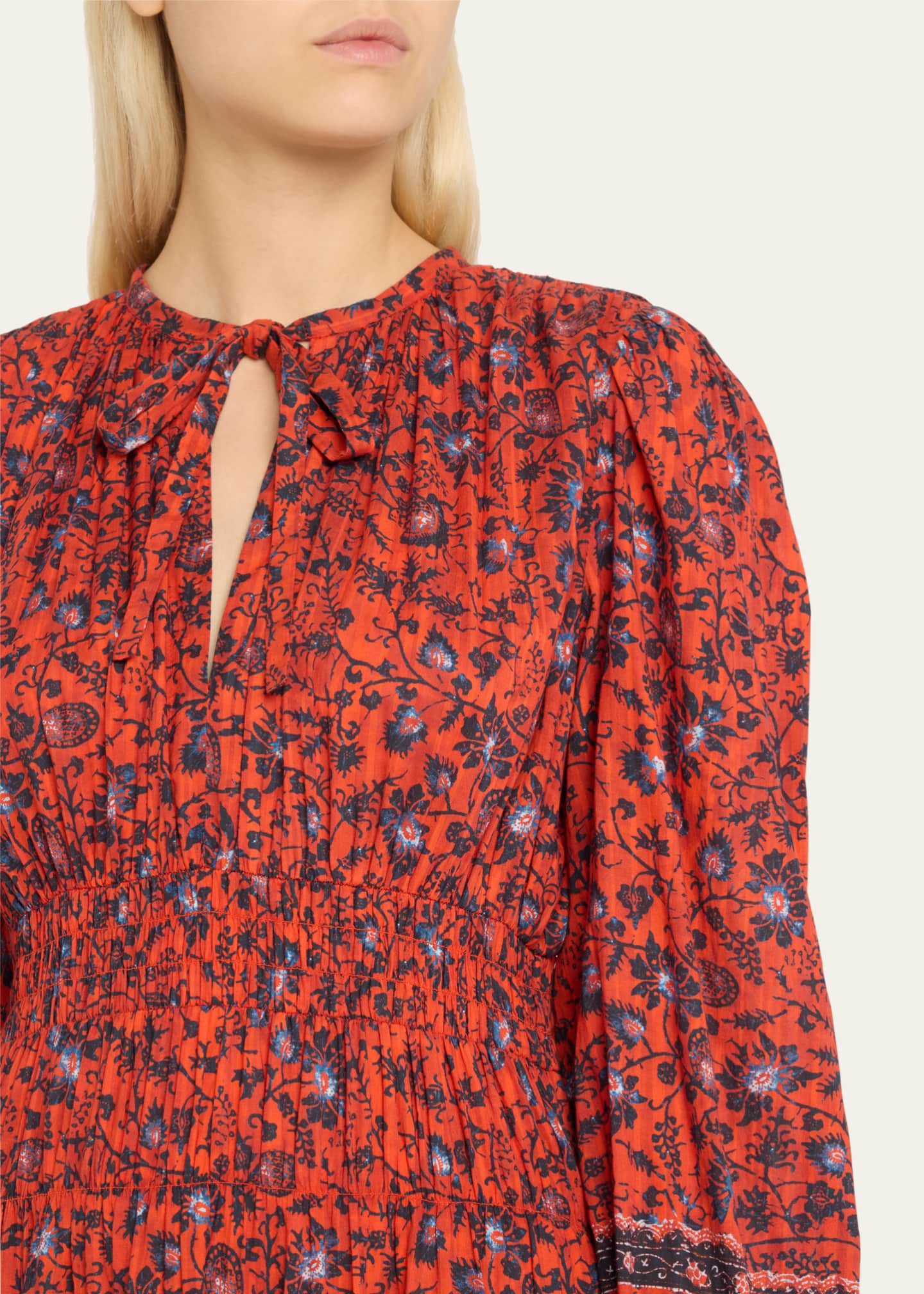 Ulla Johnson Mona Floral Long-Sleeve Midi Dress Image 5 of 5