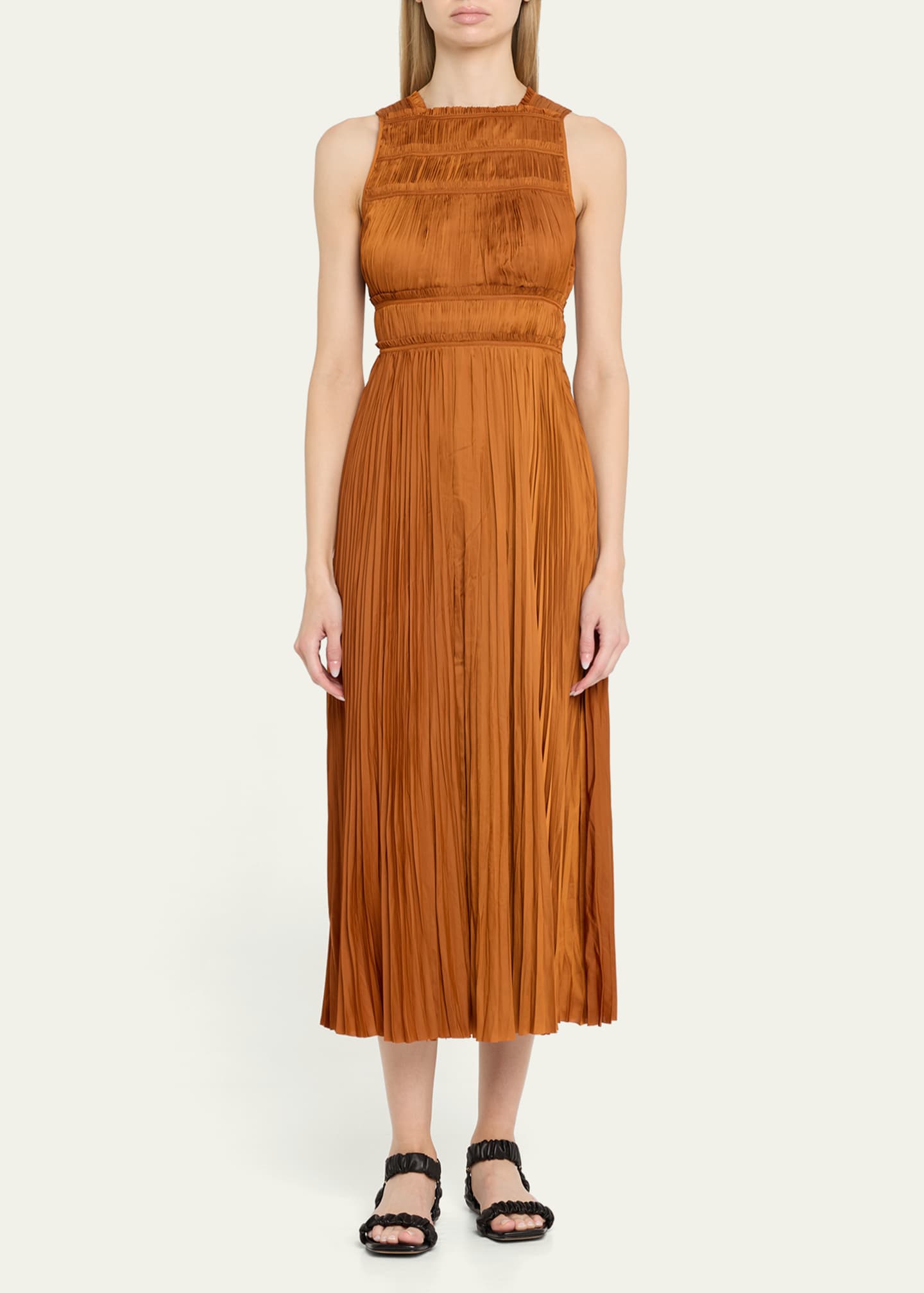 Ulla Johnson Elle Pleated Sleeveless Dress Image 2 of 5