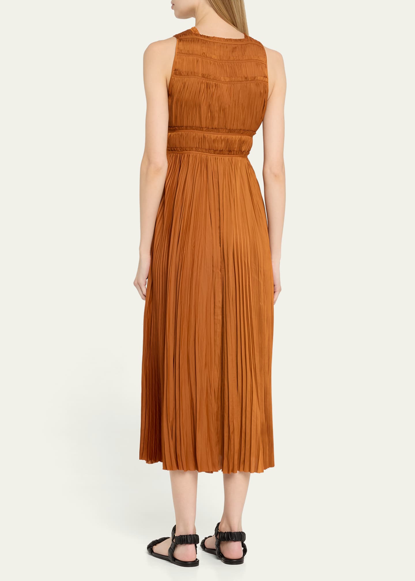 Ulla Johnson Elle Pleated Sleeveless Dress Image 3 of 5