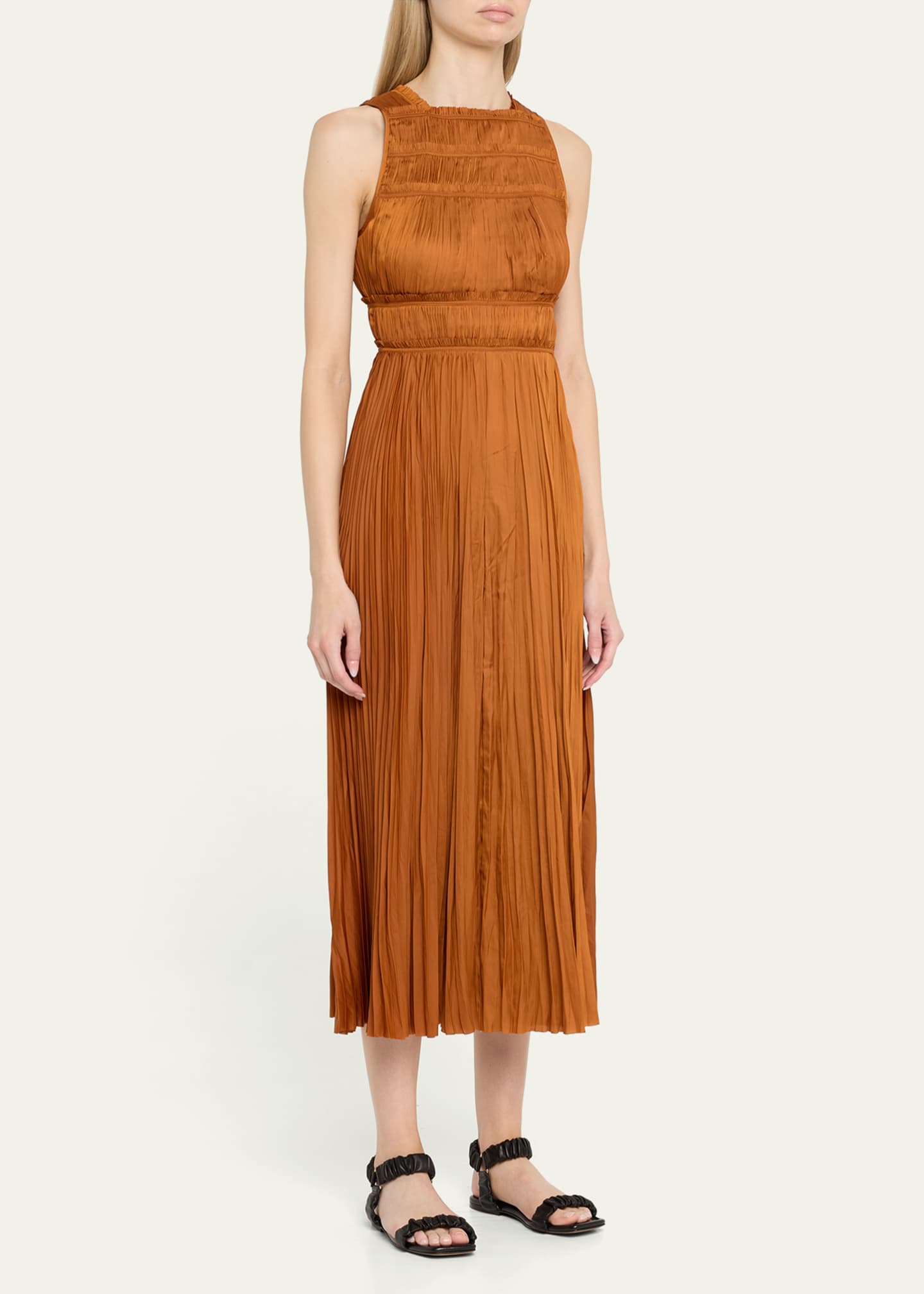 Ulla Johnson Elle Pleated Sleeveless Dress Image 4 of 5