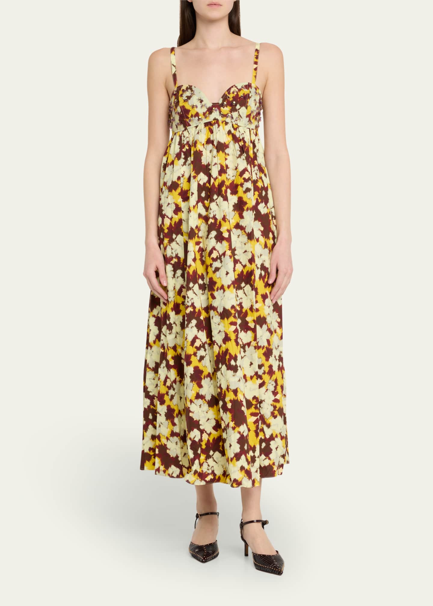 Ulla Johnson Harlan Embellished Empire-Waist Dress Image 2 of 5