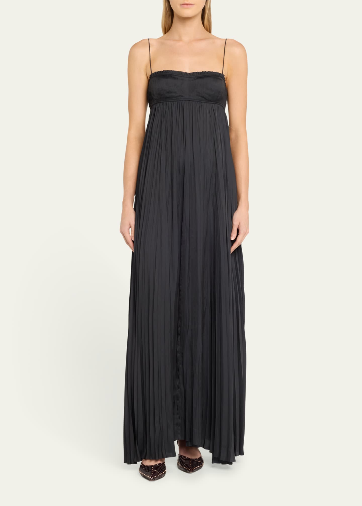 Ulla Johnson Valira Pleated Empire-Waist Gown Image 2 of 5