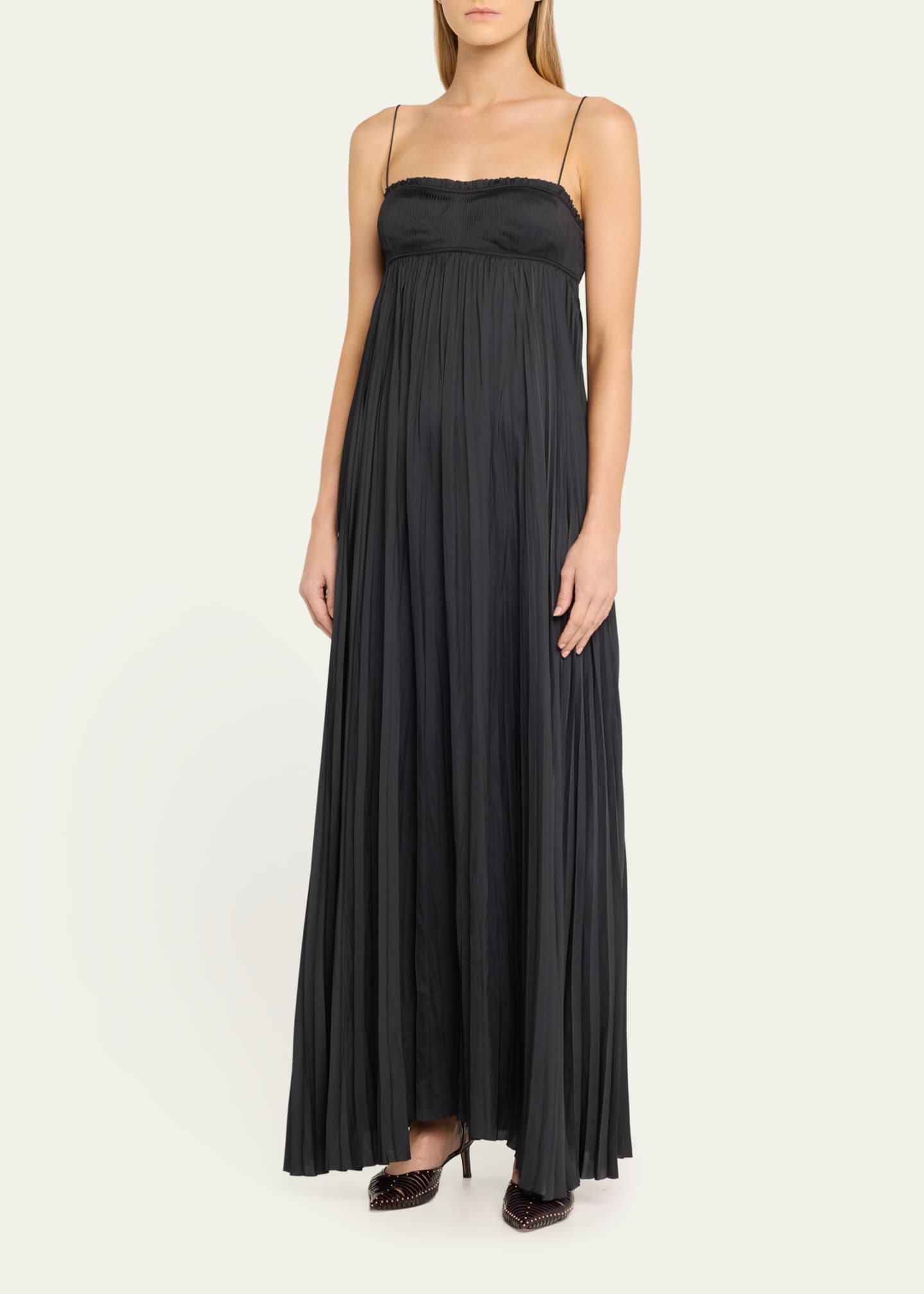 Ulla Johnson Valira Pleated Empire-Waist Gown Image 4 of 5